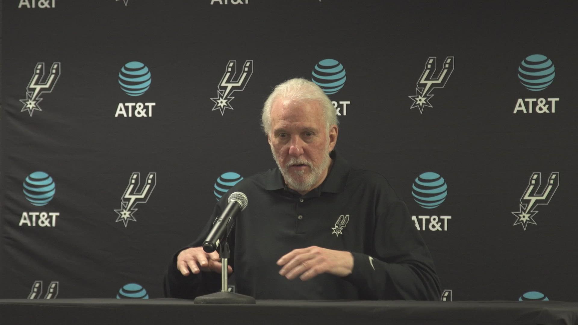 Pop loved the character that his team played with, and said he'd sleep well tonight despite the loss.