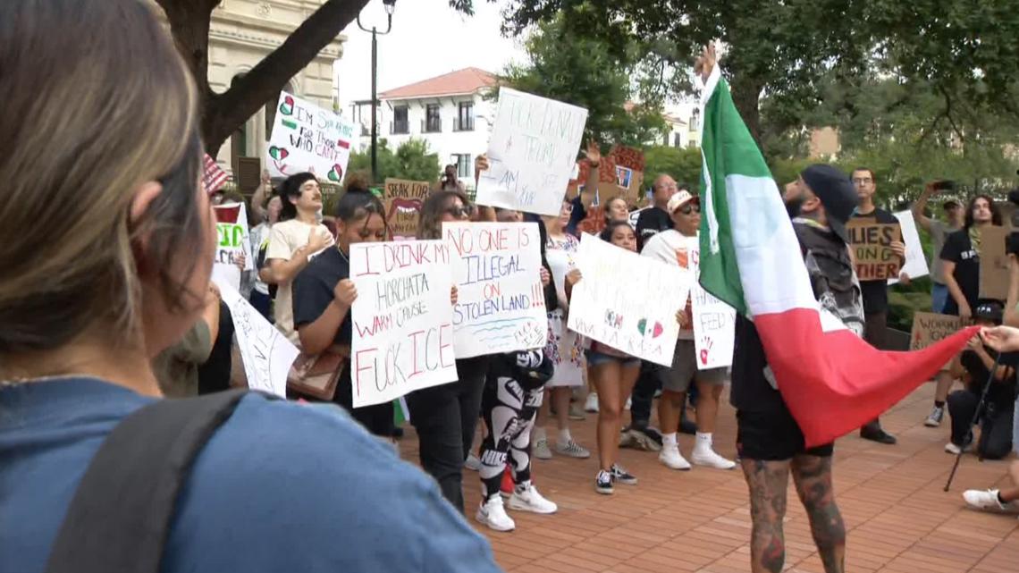 PHOTOS: San Antonio protesters speak out against Trump's policies, ICE ...
