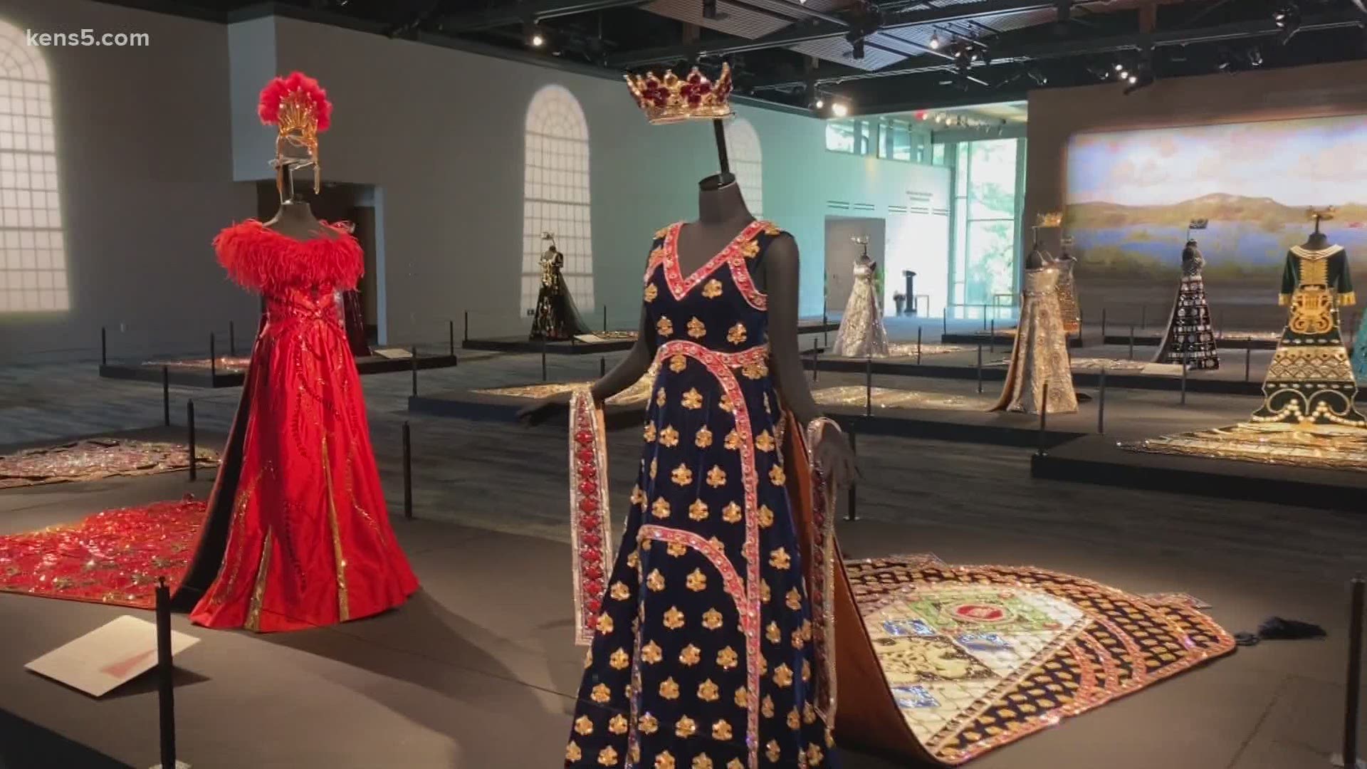 Want to see the Fiesta coronation gowns that would have been worn this year? You can see them on display at the Witte Museum.