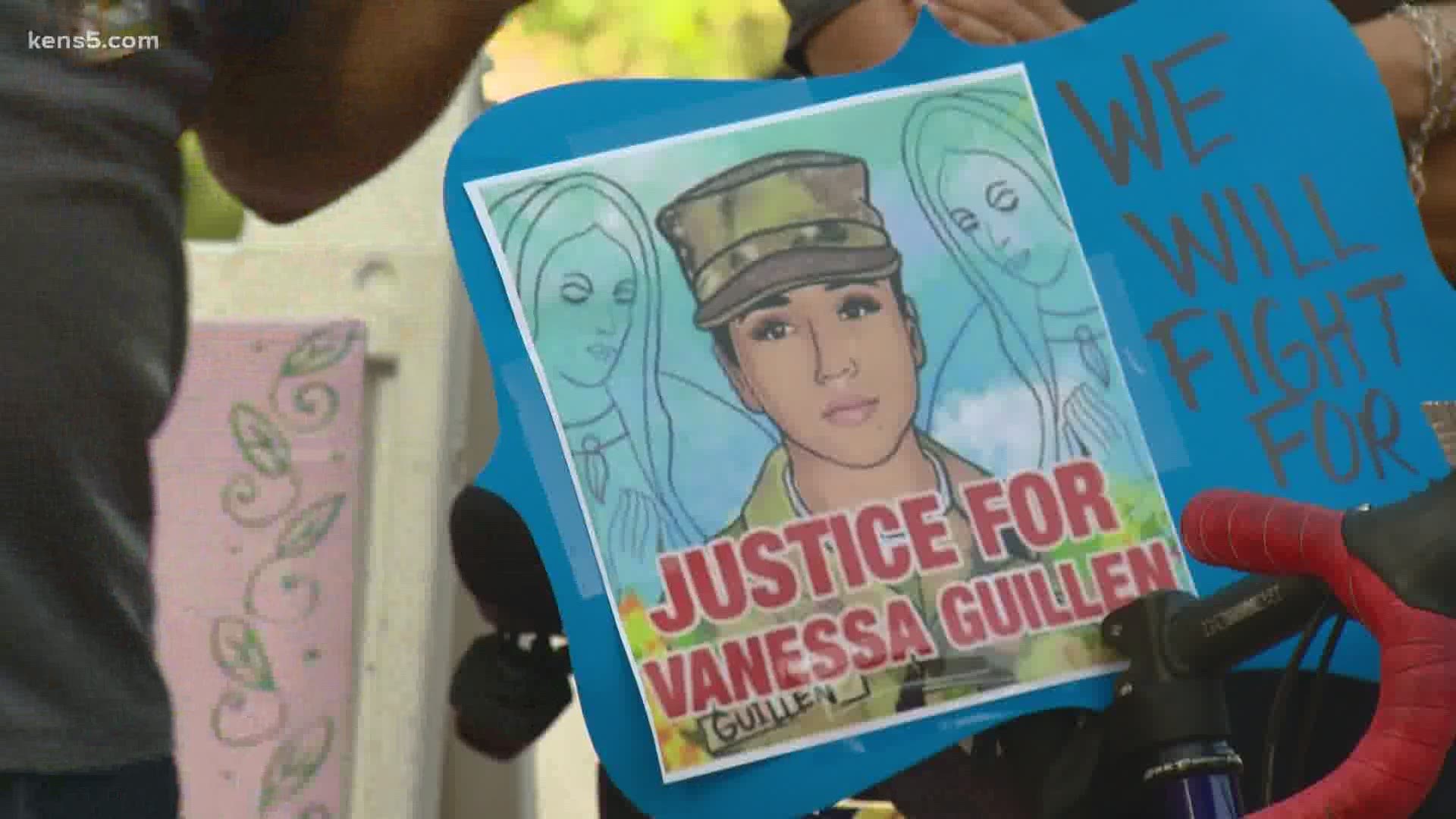 Demonstrators gathered at San Fernando Cathedral to call for accountability. A family attorney confirmed on Sunday that the remains found recently were hers.