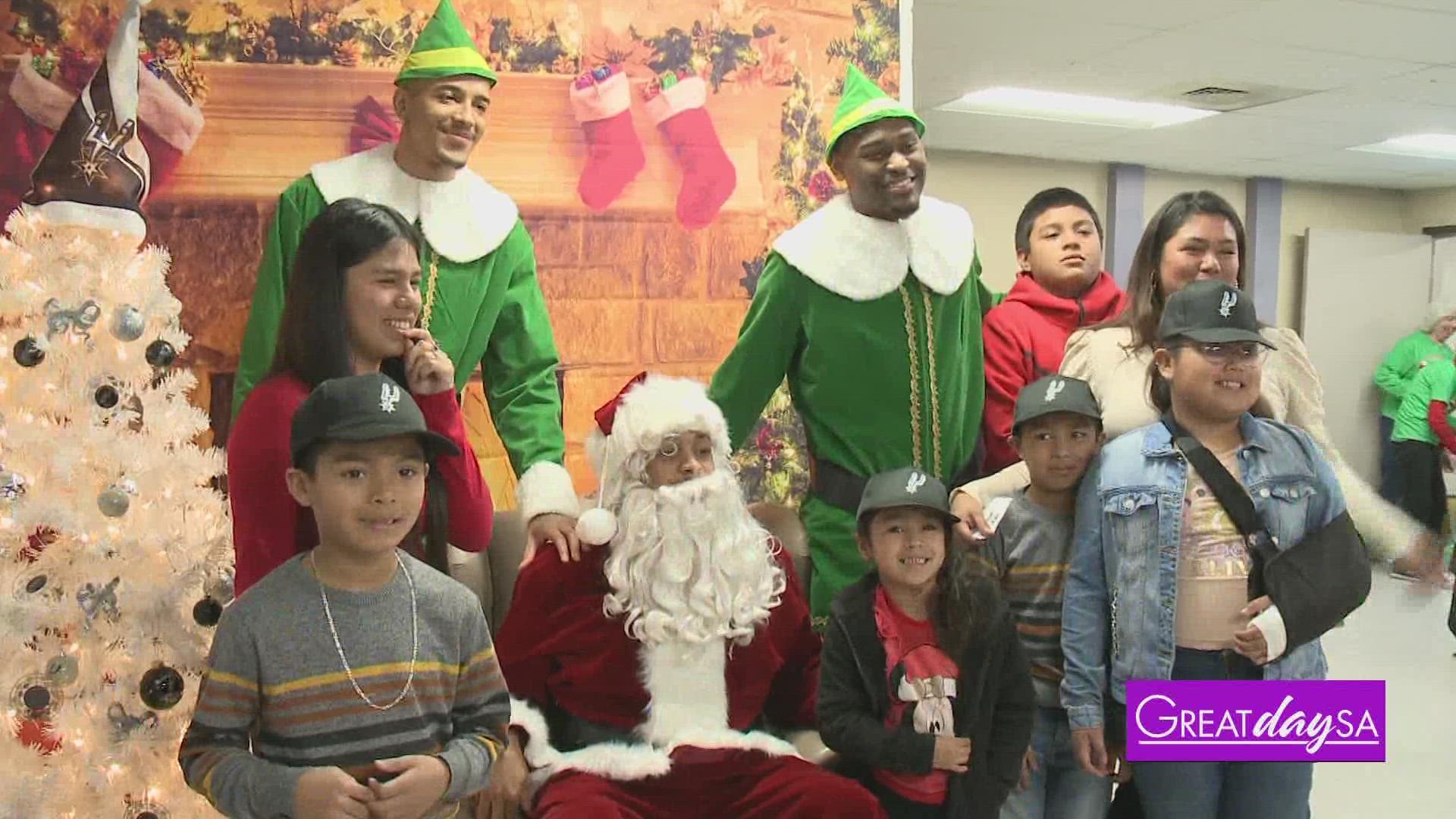 When the Spurs players are not on the court you can catch them playing Santa and his greatest elves...