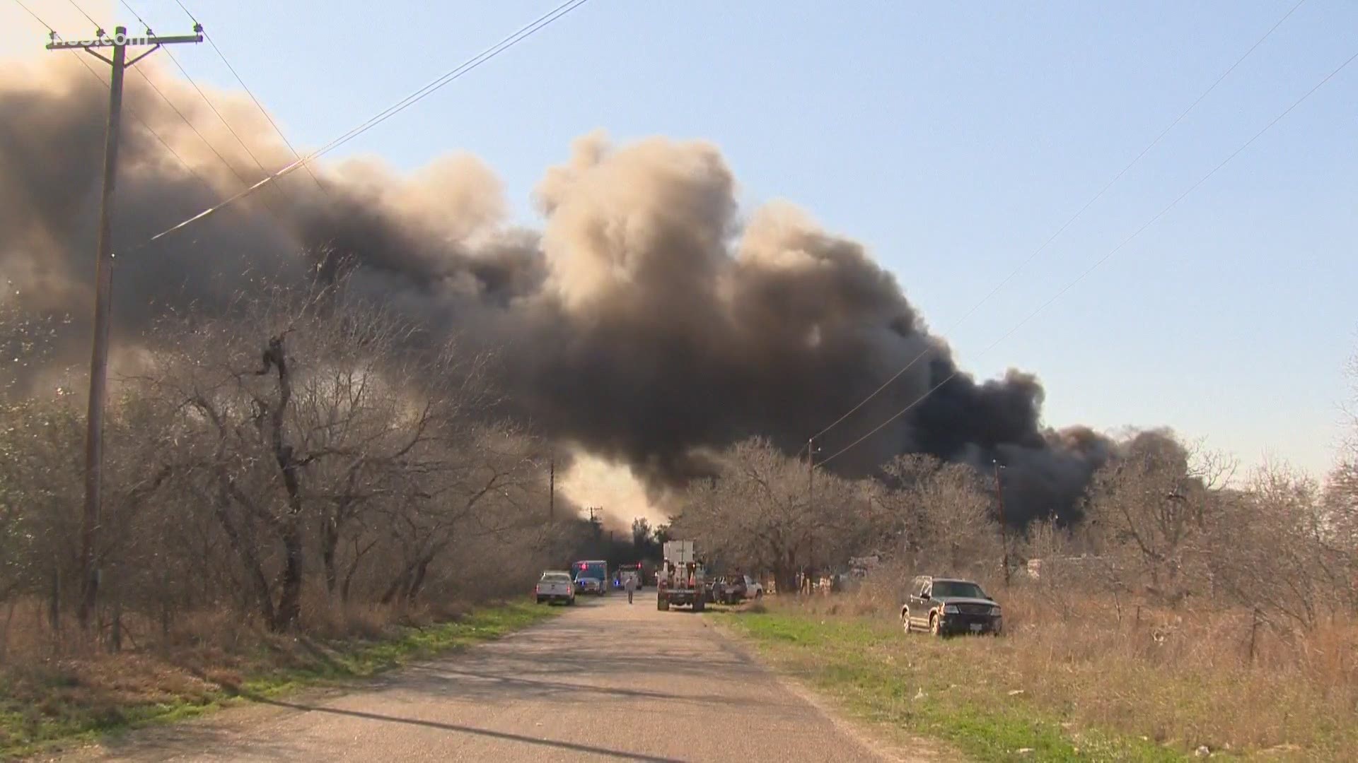 Local authorities believe a tire fire might have started the blaze, and caused those flames to spread.