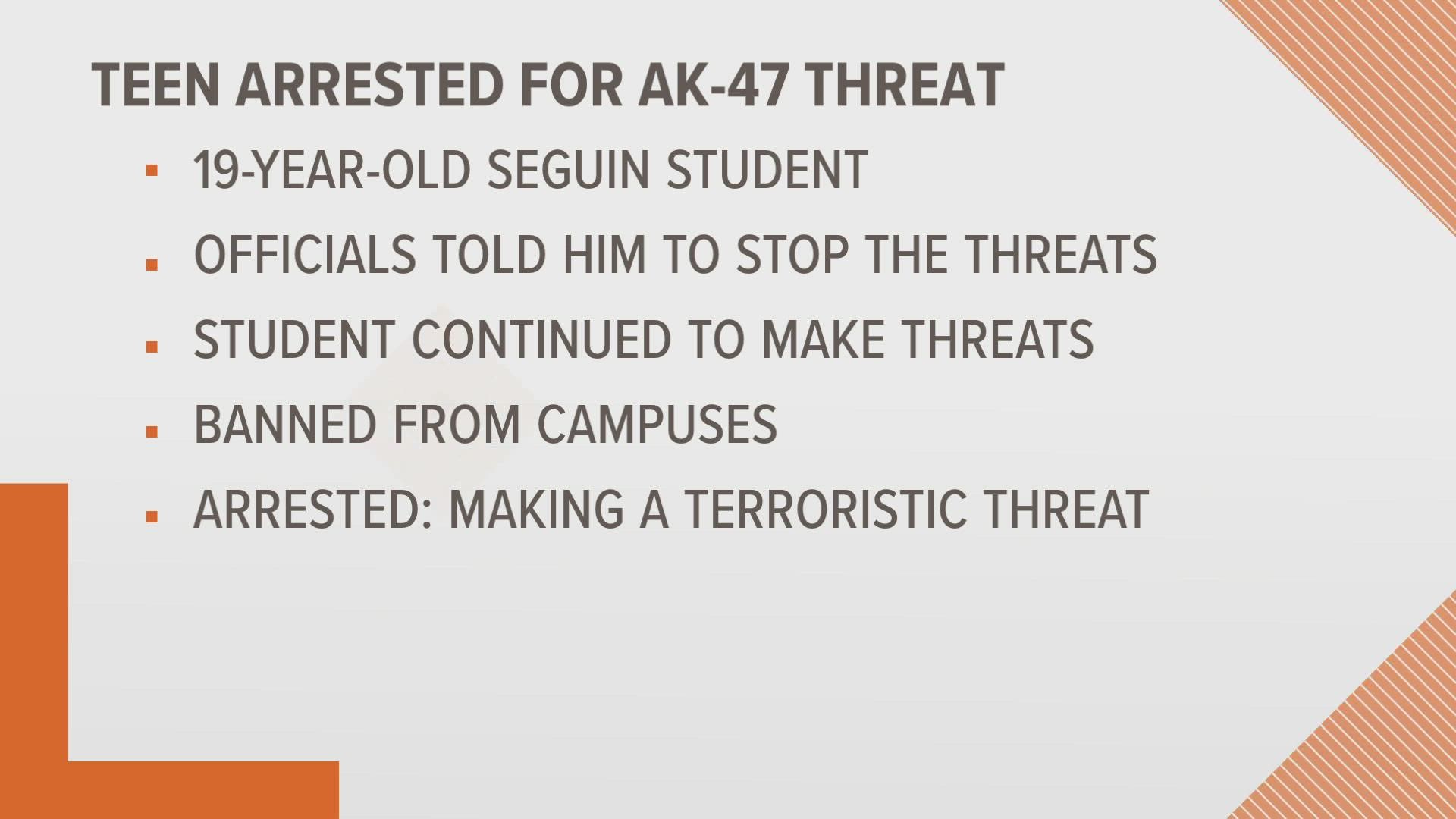 The student reportedly made the same comment about bringing a gun to school the next day several times, investigators said.