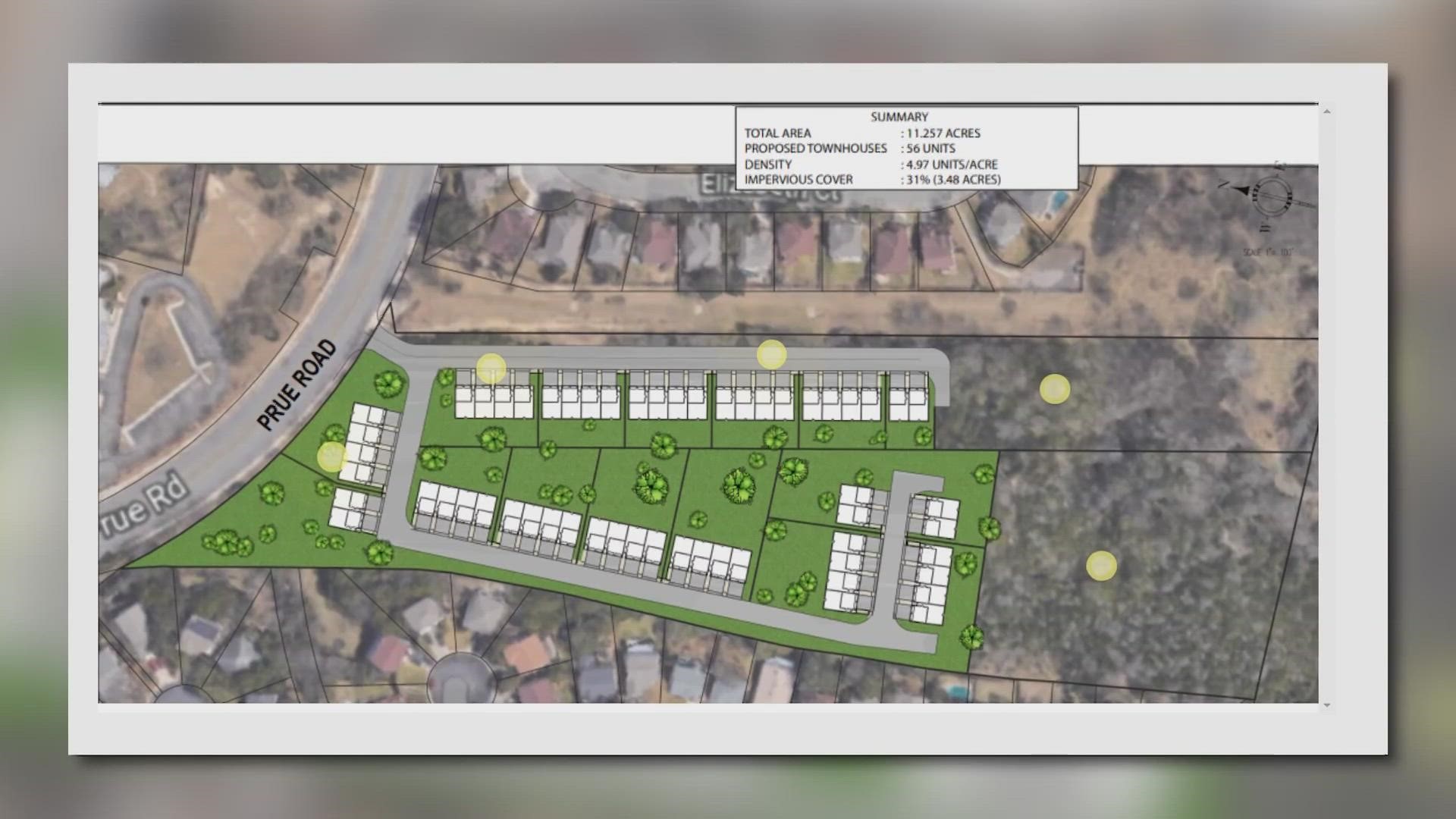 Owners of an 11-acre tract of land want to turn the space off of Prue Road into 56 townhomes. Neighbors aren’t happy with the proposal.