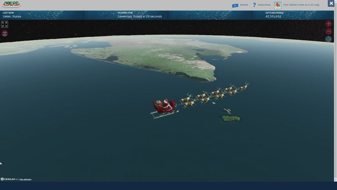 NORAD Tracker is live tracking Santa