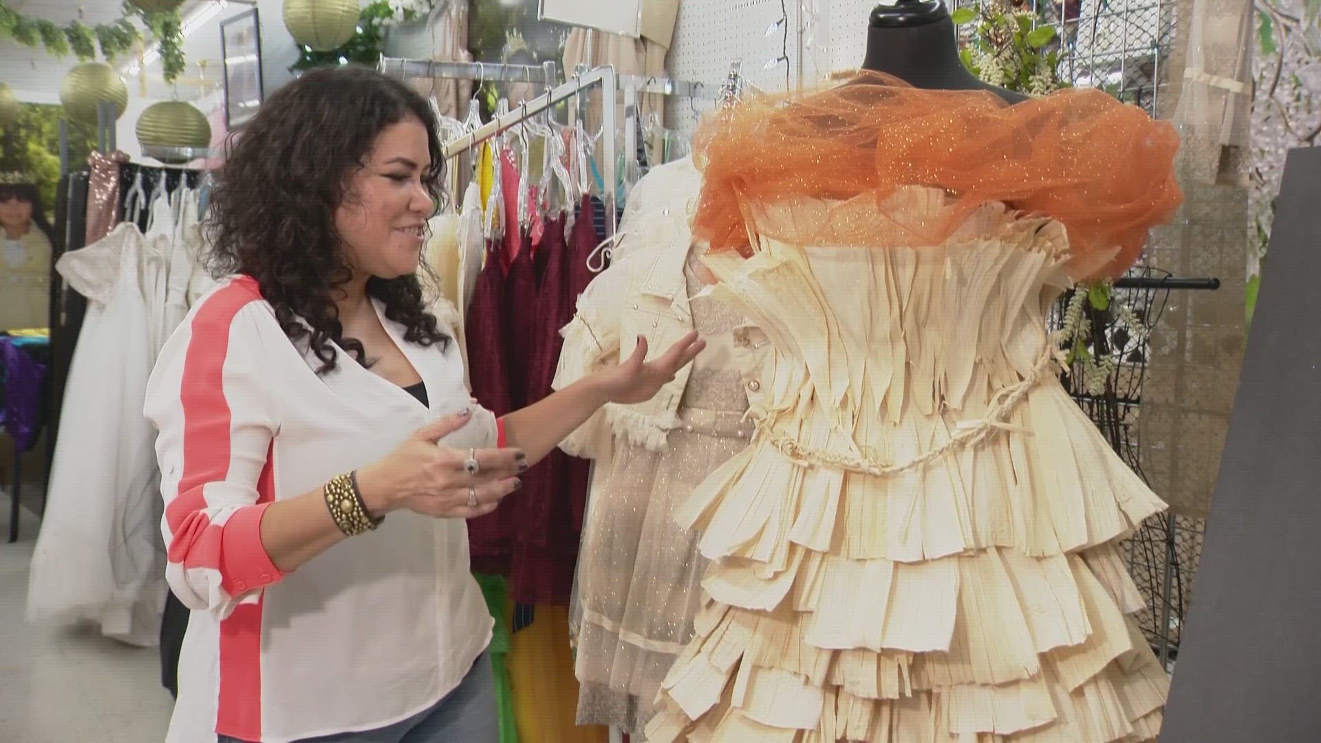 it's likely that local fashion designer Sandy Royce is the first to "cook up" the tamal dress.