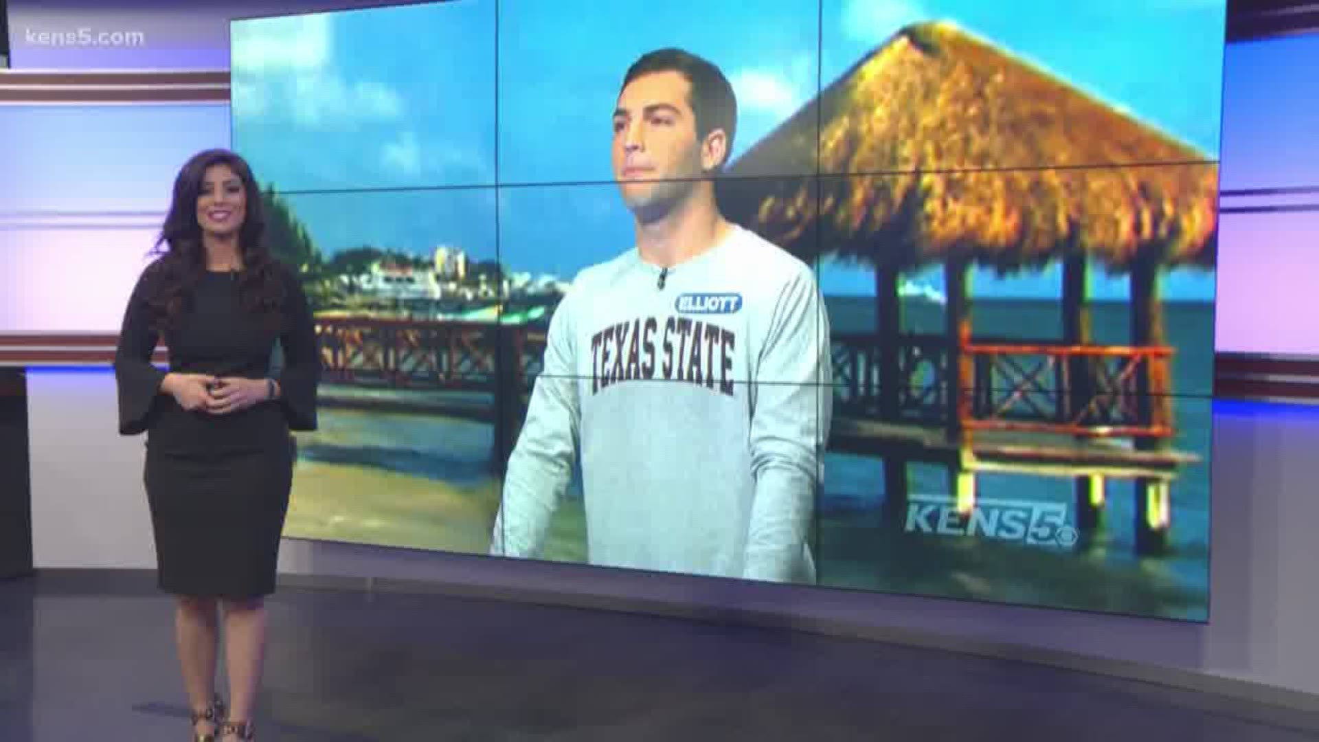 A Texas State student wins big during college week on Wheel of Fortune. He made it to the bonus round and won more than $60k and won a trip to the Amazon.