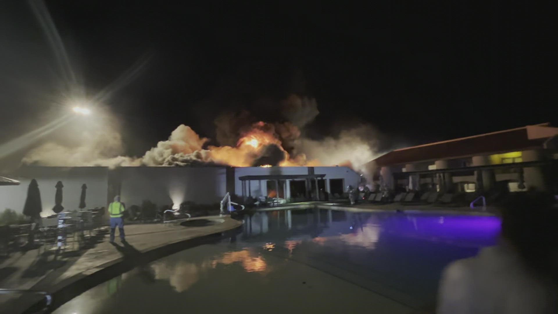 An overnight fire has damaged the spa at a resort in the Texas Hill Country.