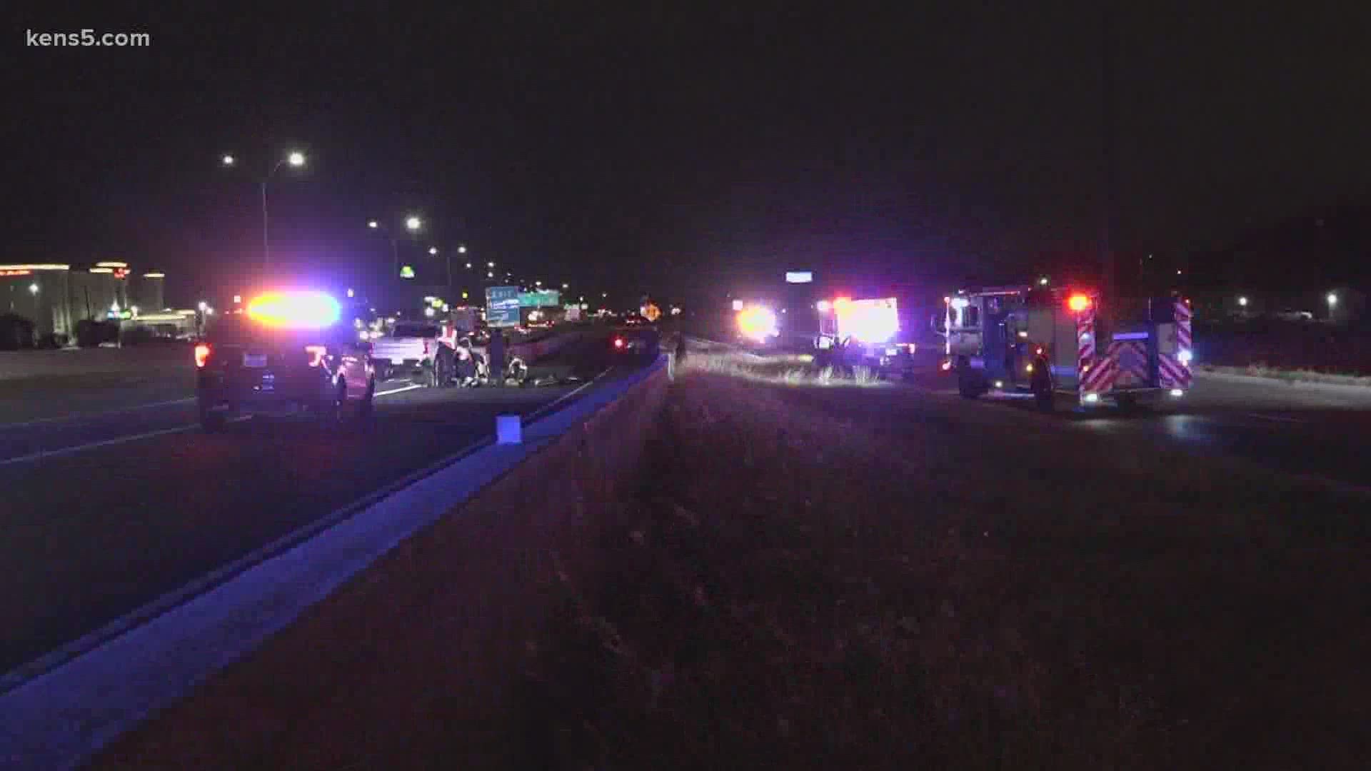 Police say that a man was crossing I-35 South near Eisenhauer around 4:30 a.m. when he was hit by a car.