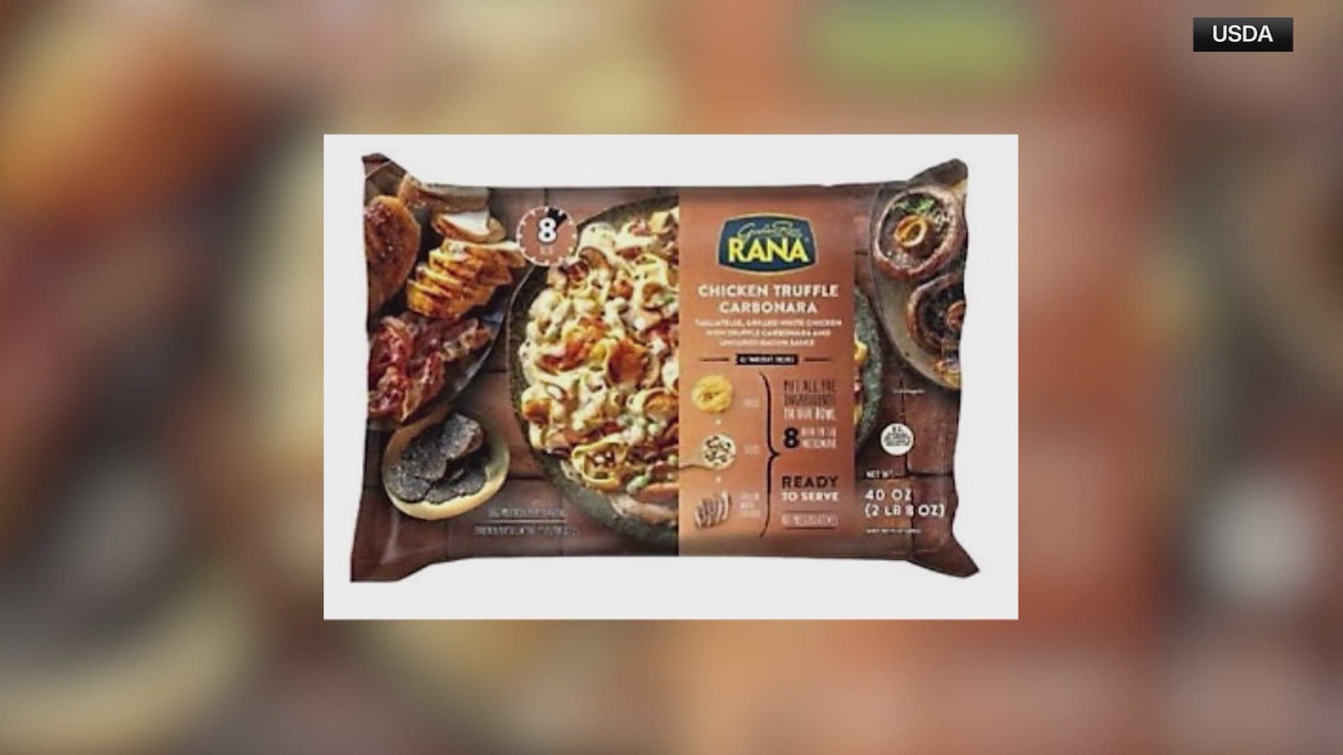 The chicken products include Rana Chicken Truffle Carbonara and Tagliatelle Grilled White Chicken and Portobello Mushroom Sauce.