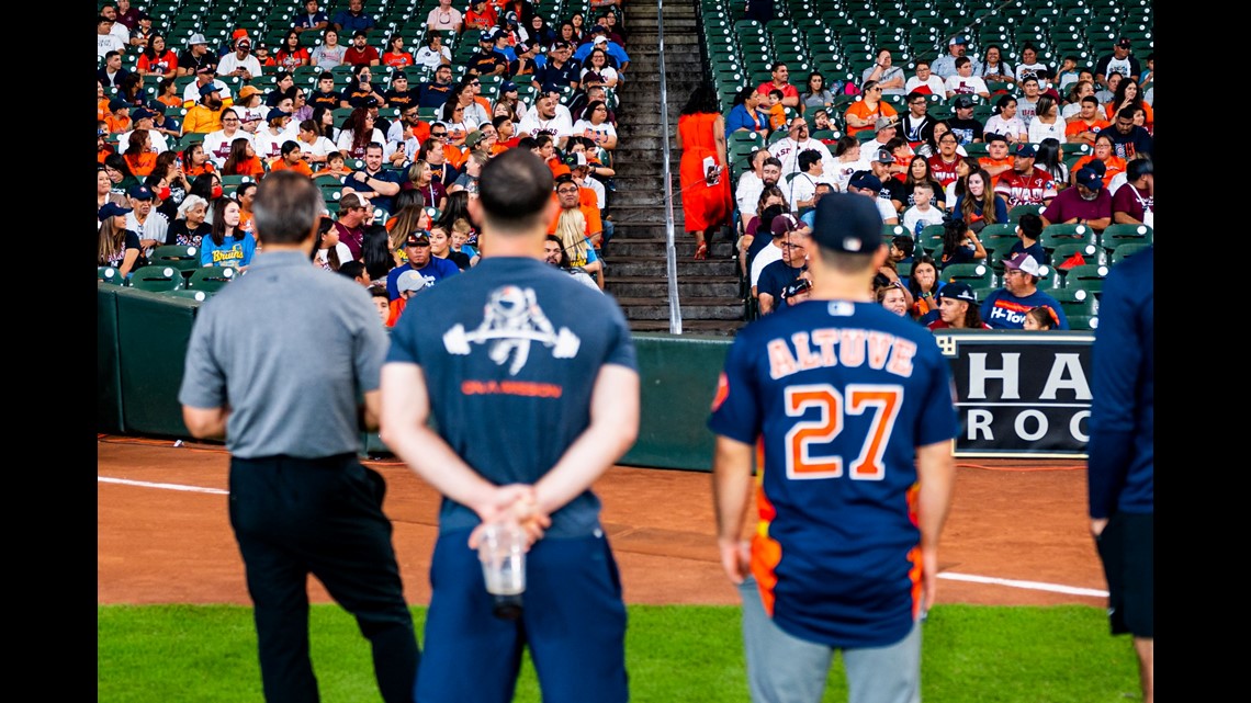 Uvalde victim's sister throws first pitch at Astros game