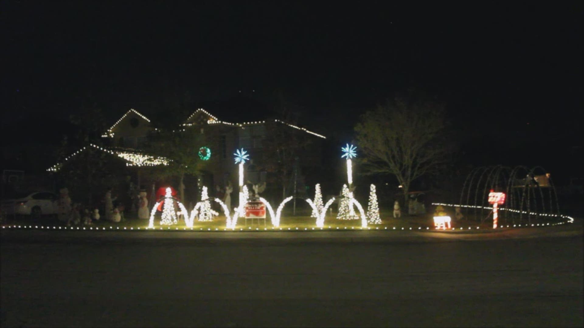 Crossing the Marigold Bridge song from Coco Christmas Lights Show in Boerne, Tx.