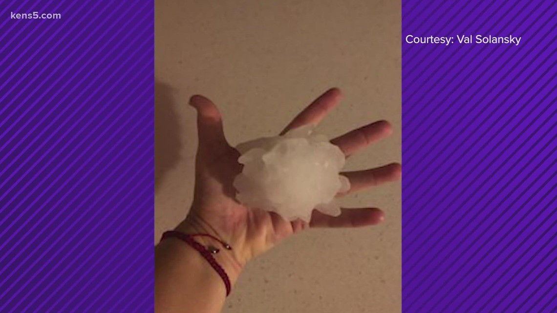Huge hail falls in La Pryor, Texas overnight