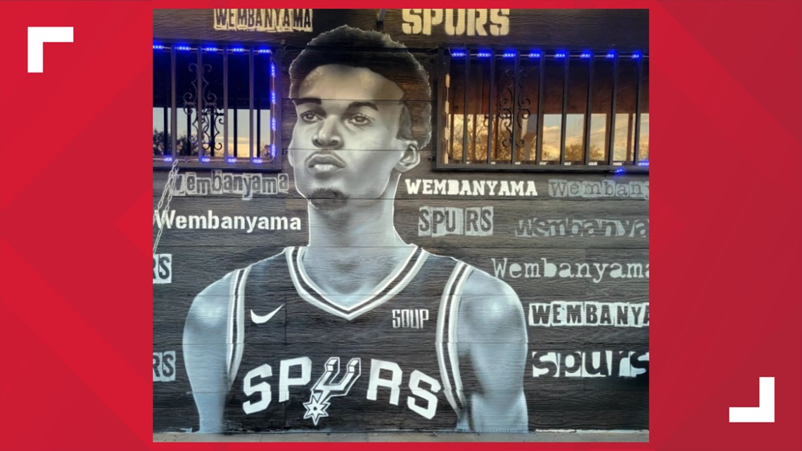 LOOK: A mural of Victor Wembanyama mural in a Spurs jersey pops up in San Antonio