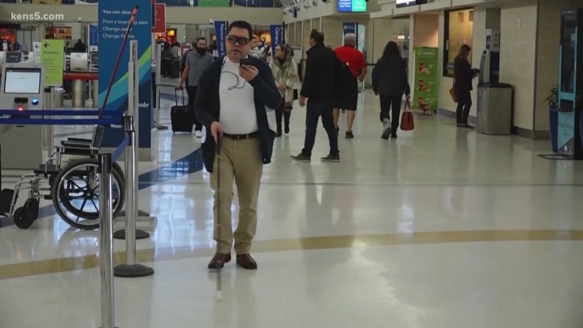 A new app is helping blind people travel easier through the airport!