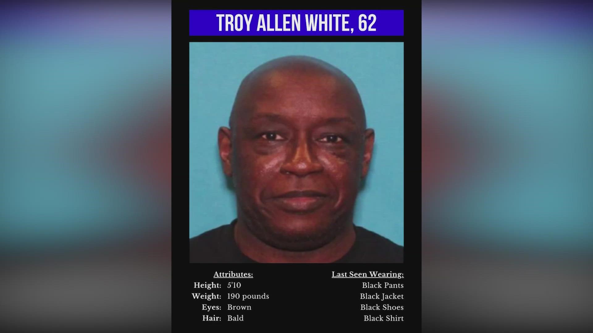 Troy Allen White, 62, was last seen in the 8000 block of Copper Trail Dr. on the northeast side on January 11.