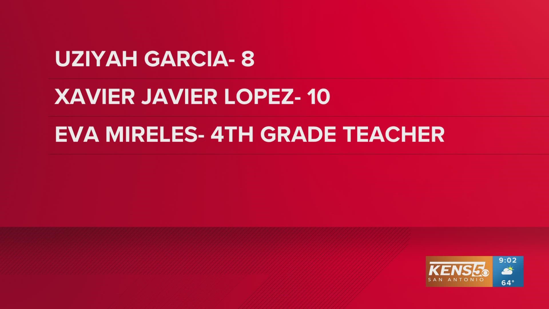 Two 10-year-olds, one eight-year-old and a teacher have been identified as some of the victims in the deadliest school shooting in Texas history.