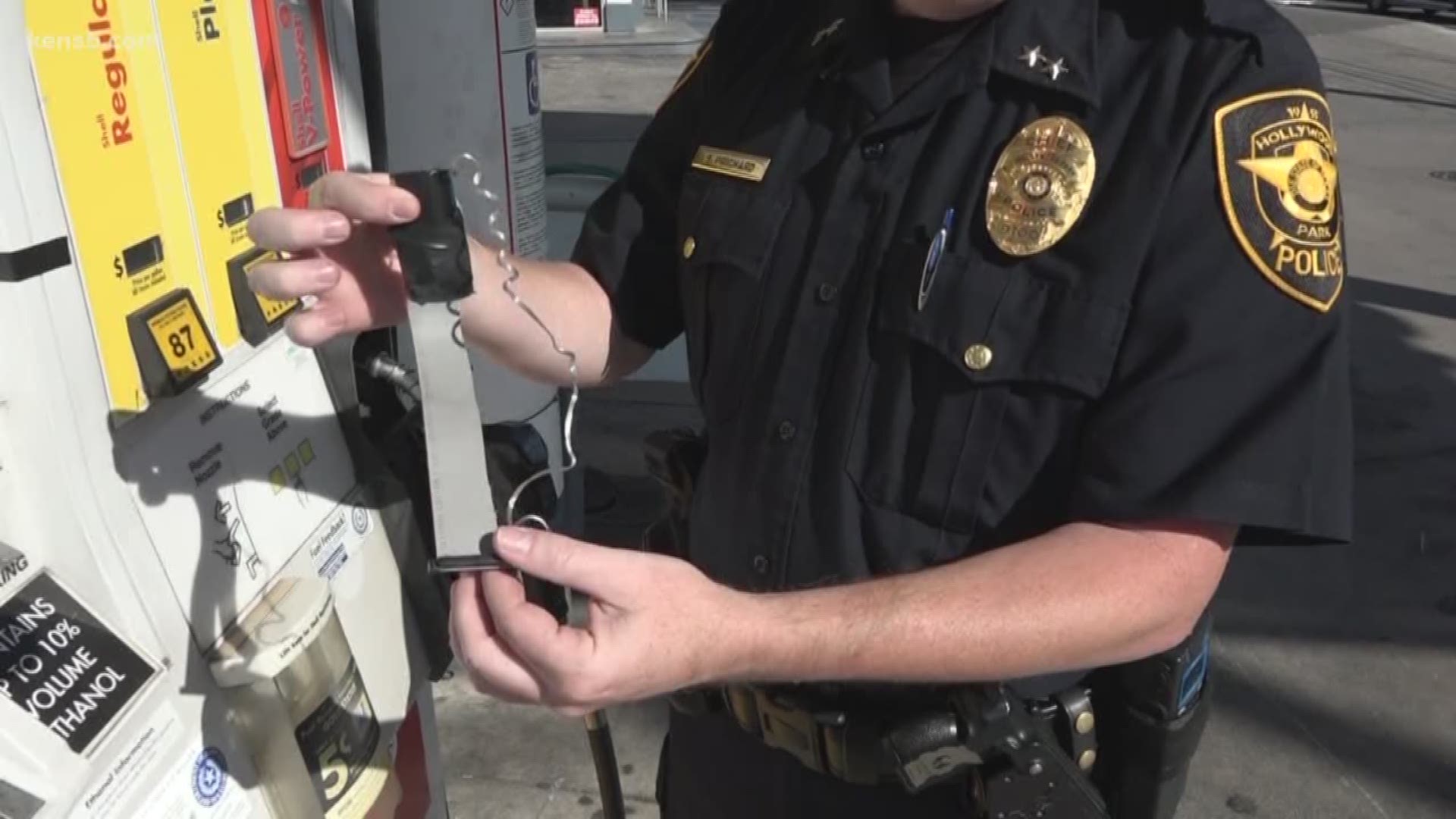 Days after a credit card skimmer was found at a gas station off Loop 1604 and Stone Oak, Hollywood Park Police are working to help people recognize the device.
