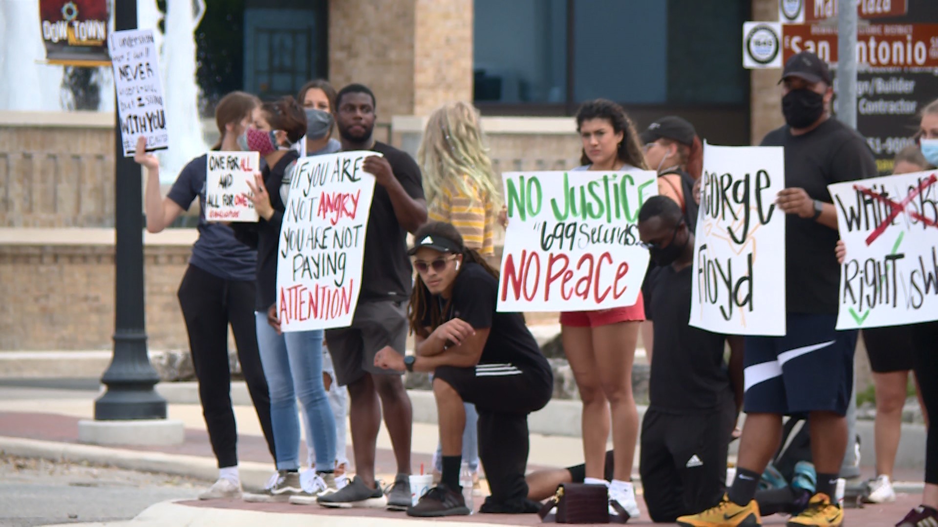 More than 100 people rallied in downtown New Braunfels on Tuesday, calling for change nationwide following George Floyd’s death.