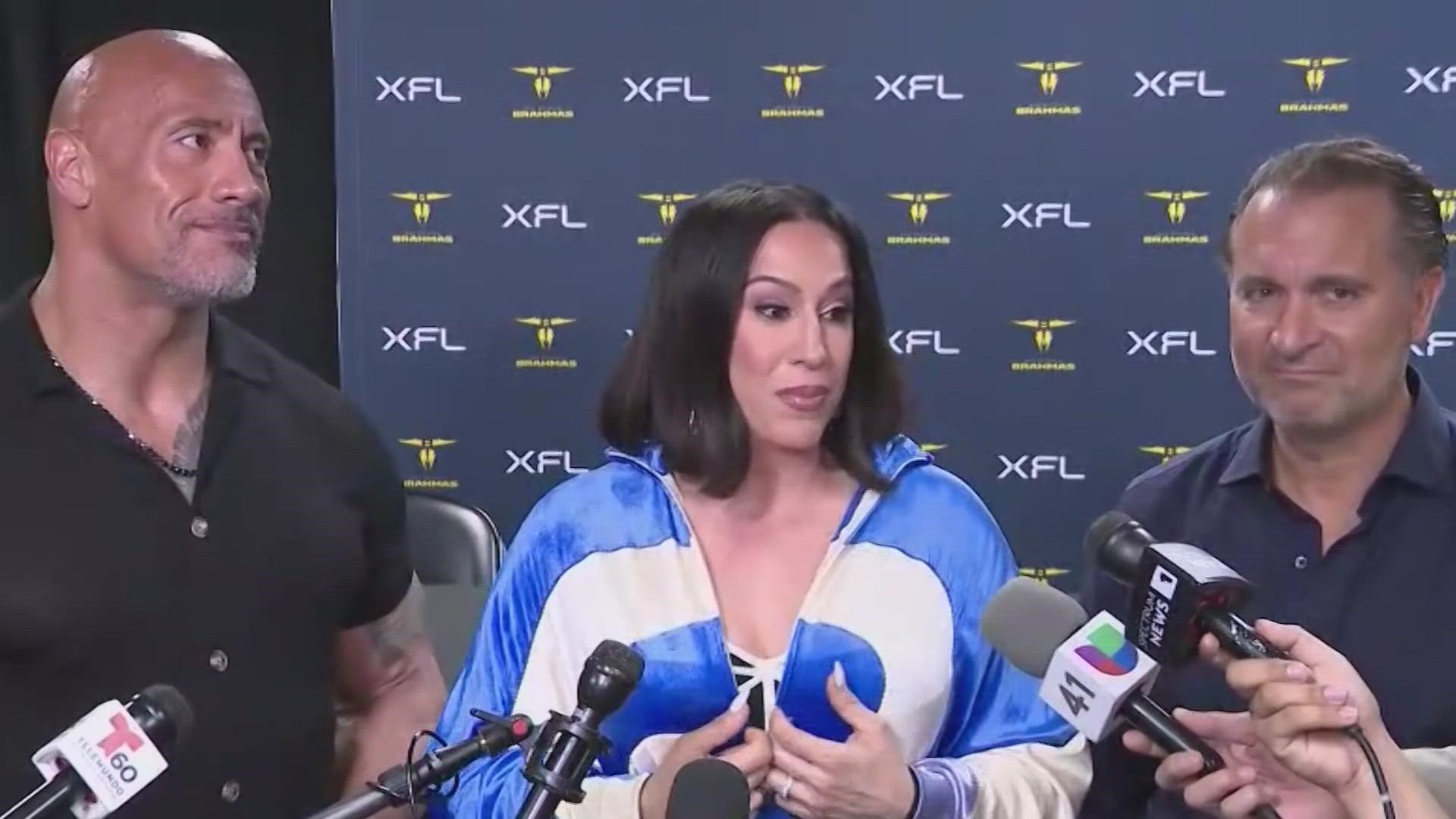 XFL co-owner Dwayne “The Rock” Johnson reminisced about starting his wrestling career at the Alamodome, and Dany Garcia said the league won't overlook San Antonio.