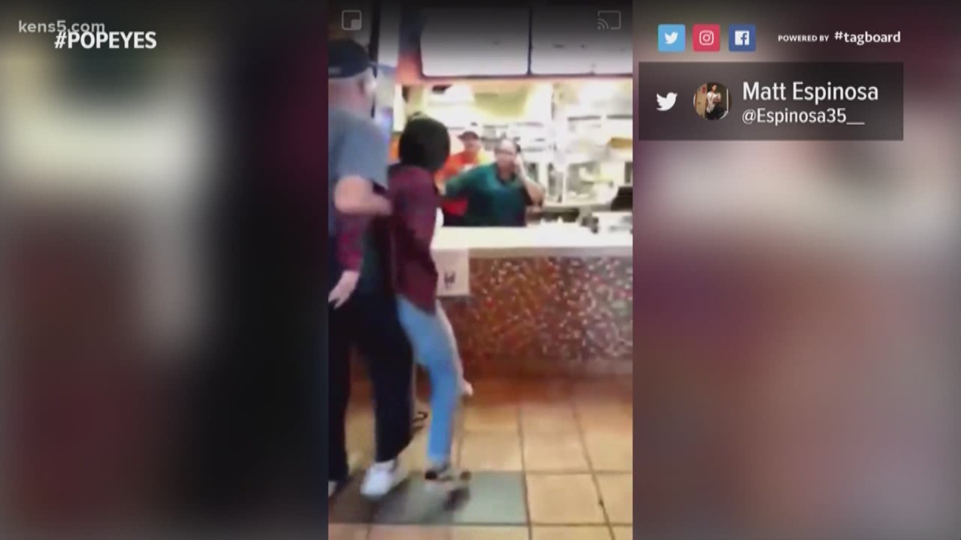The young woman started to confront employees. In the video, you see an employee chuck a tray at the woman and she throws it right back.