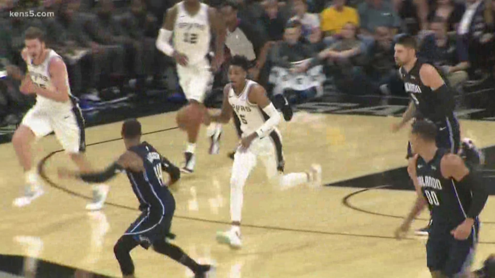 The play of point guard Dejounte Murray, back from a major injury, was a highlight of the first preseason game of 2019.