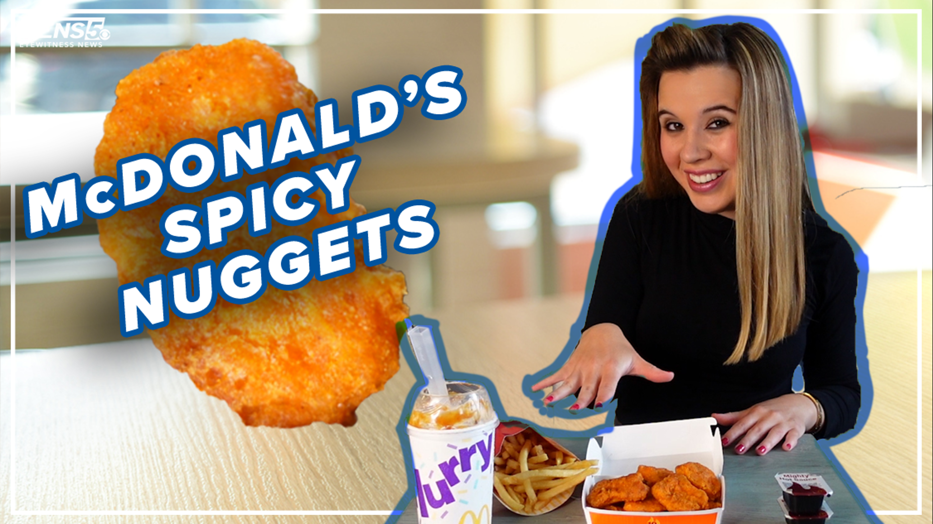 Digital reporter Lexi Hazlett is trying McDonald's new spicy McNuggets and Mighty Hot Sauce, seeing just how hot it is from 1-5.