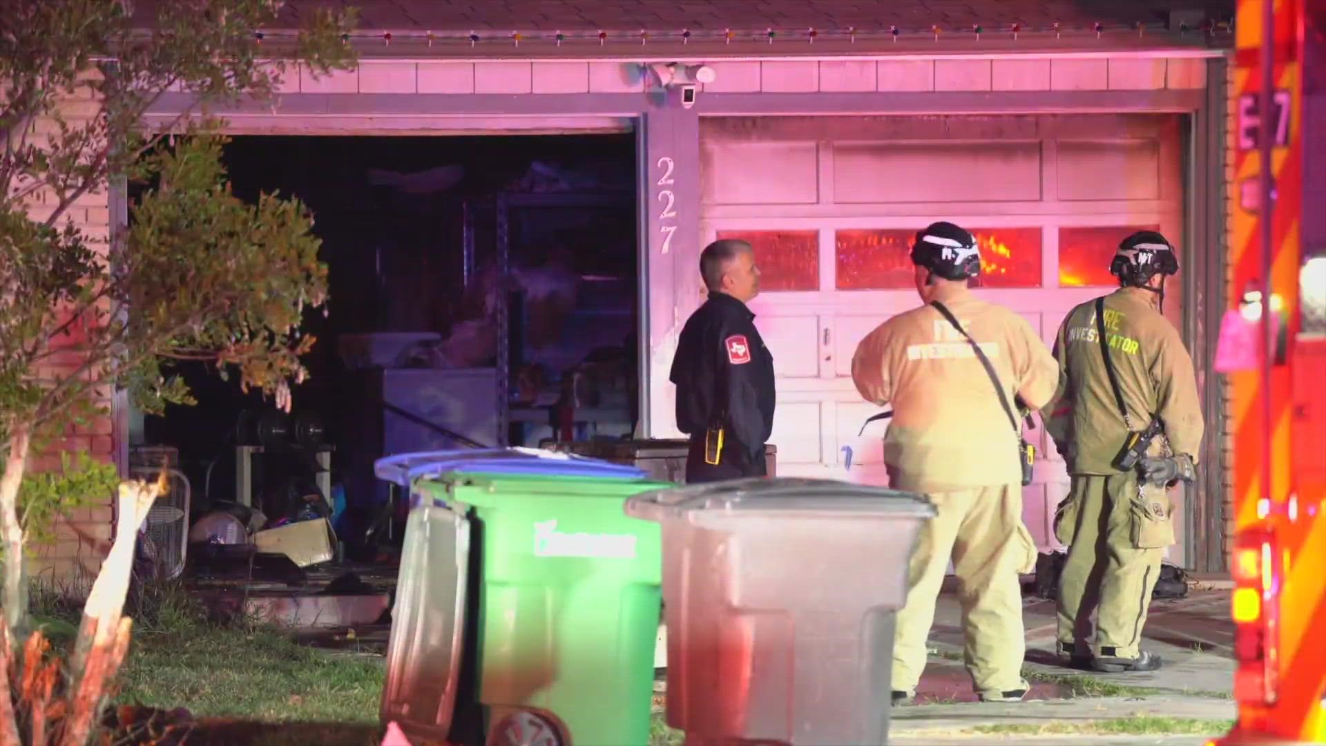 Authorities believe the fire started in a dryer in the garage.