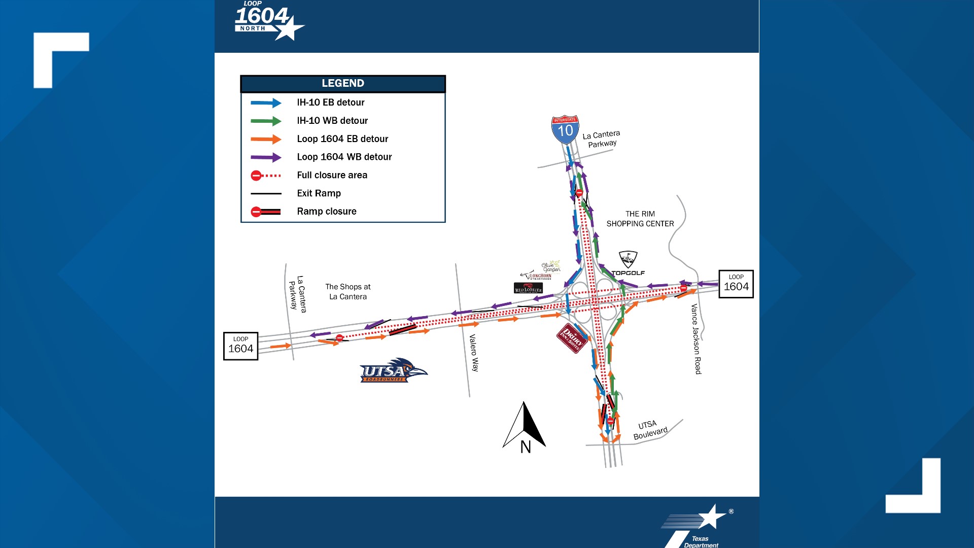 Major road closure expected this weekend involving Loop 1604, TxDOT