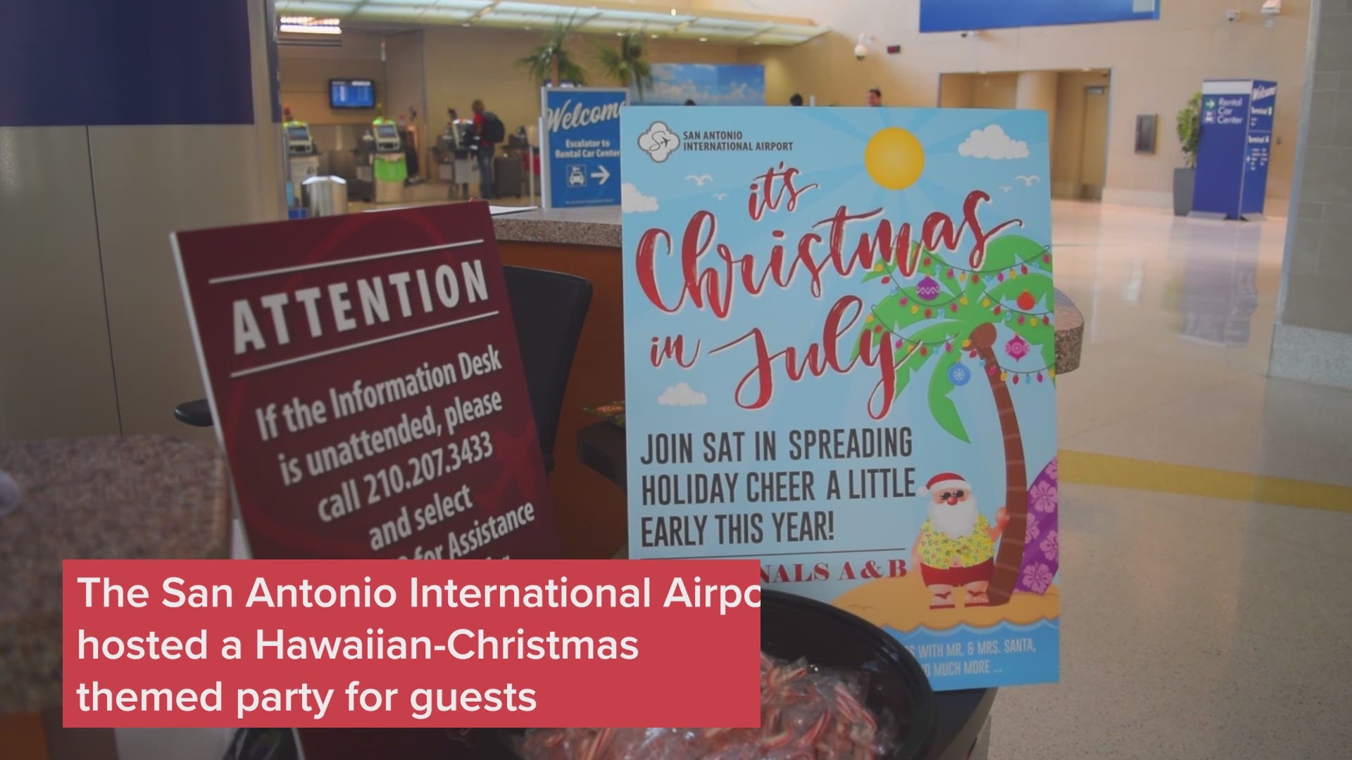 Christmas came early at the San Antonio International Airport. Employees celebrated by gifting guests with small tokens of appreciation with their luggage.