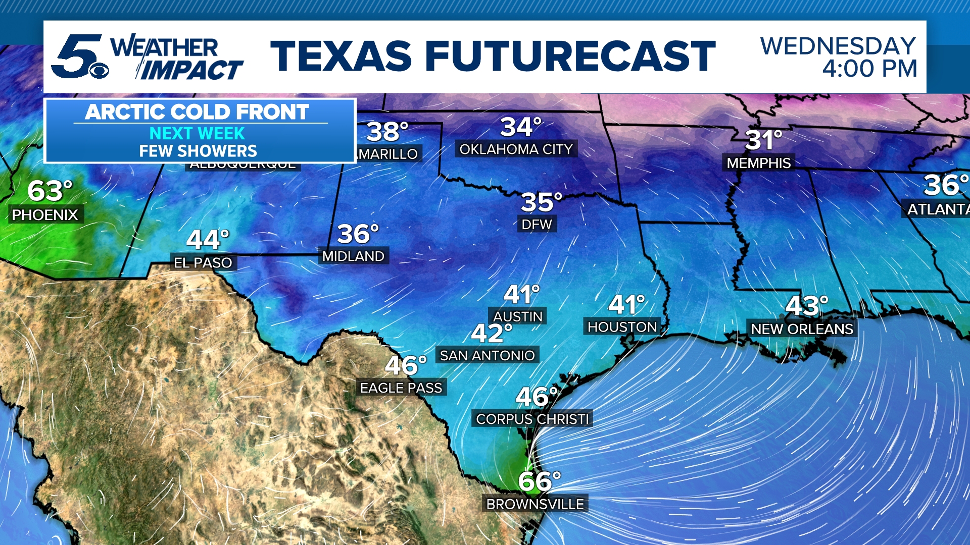 Weather Impact Alert Arctic cold front expected in San Antonio area on