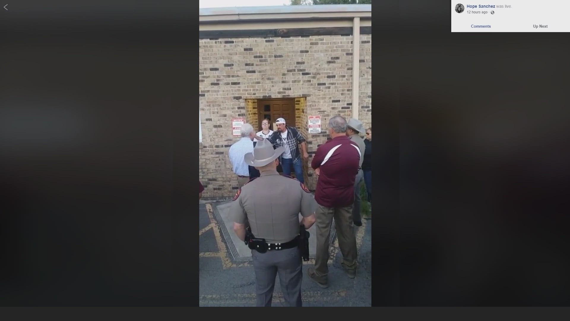 Protest at Uvalde police station demanding accountability for school shooting responding officers