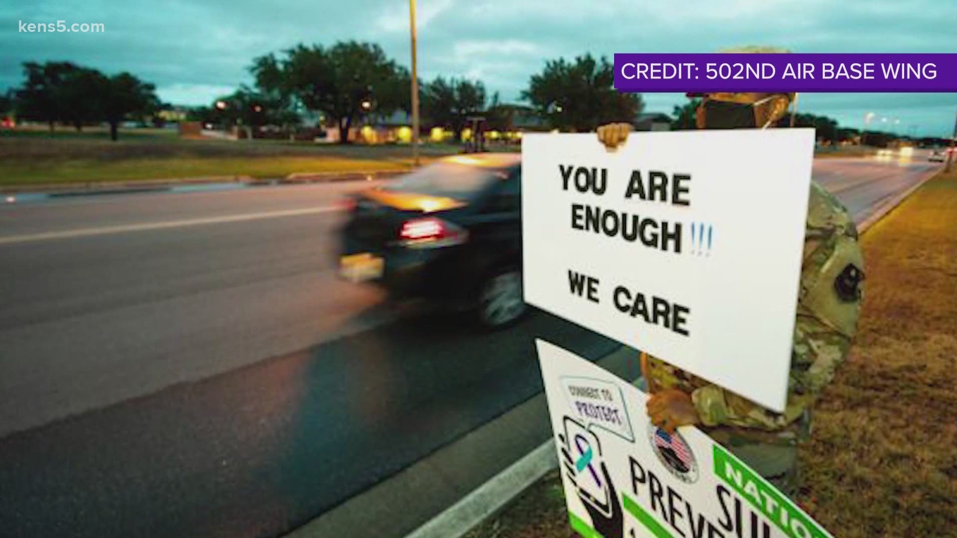 A message of hope was spread for September, which marks National Suicide Prevention month. Drivers at JBSA installation gates were greeted with encouraging signs.