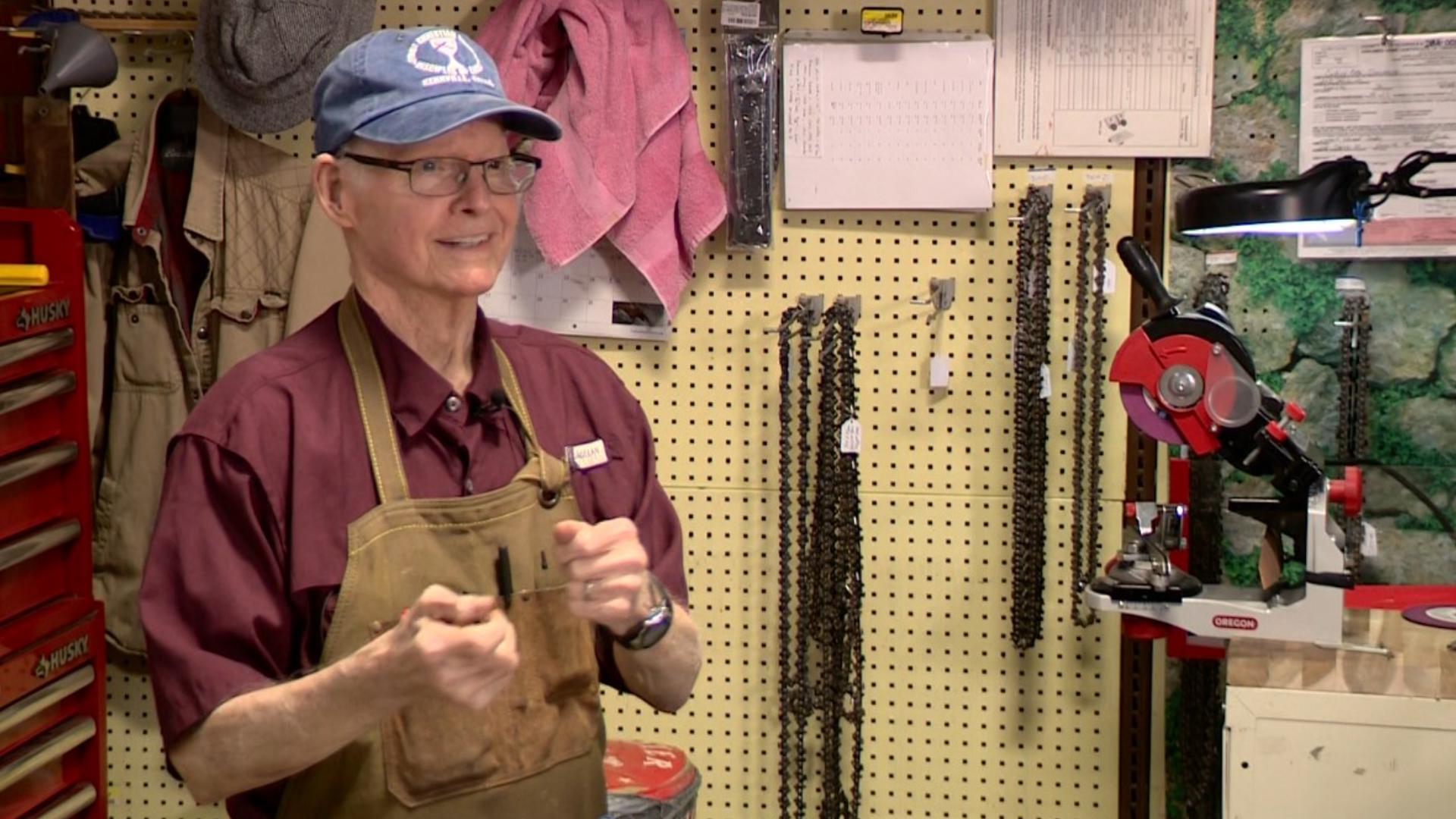 Bob Cordes has sharpened more than 300 chainsaw blades so far, proving crucial for first responders as they press on with search and recovery efforts.