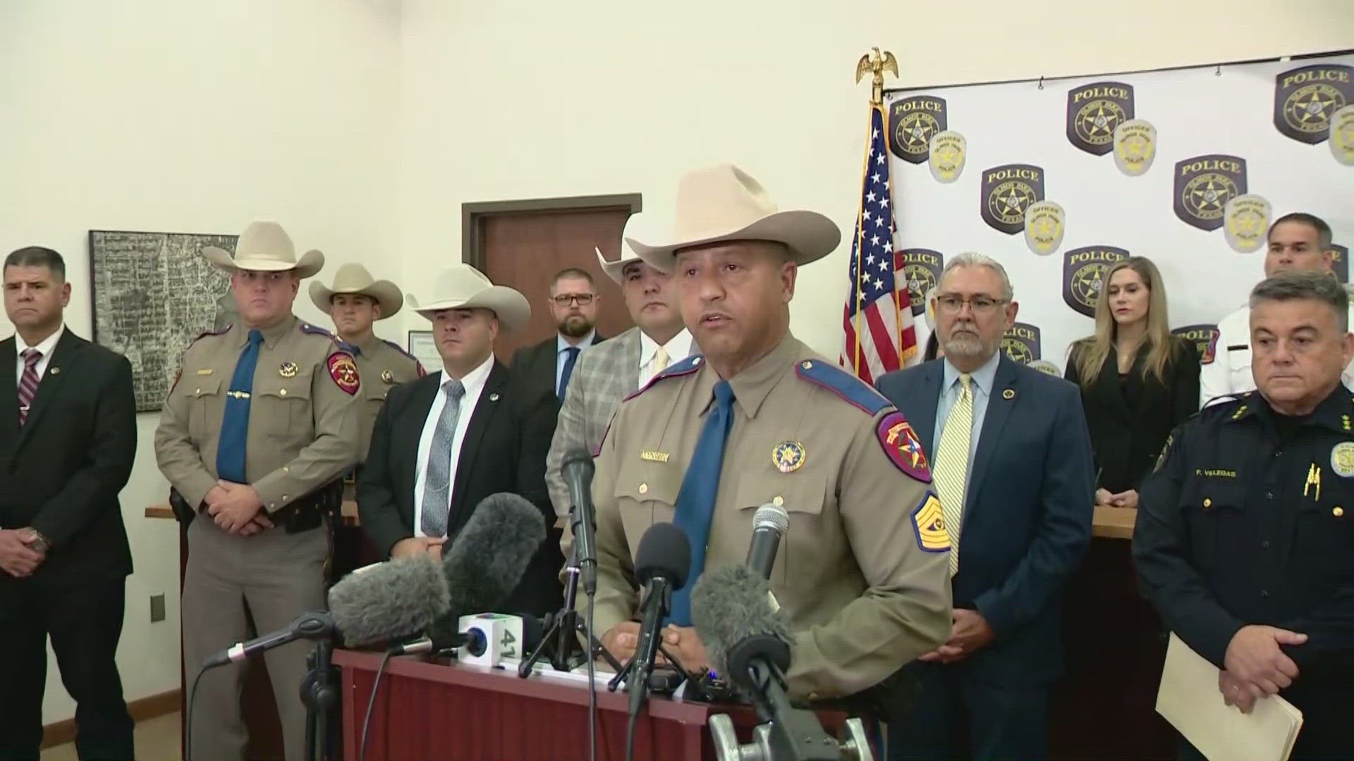 Olmos Park Police and the Texas Department of Public Safety held a news conference Friday one day after Suzanne Simpson's husband, Brad, was charged with murder.