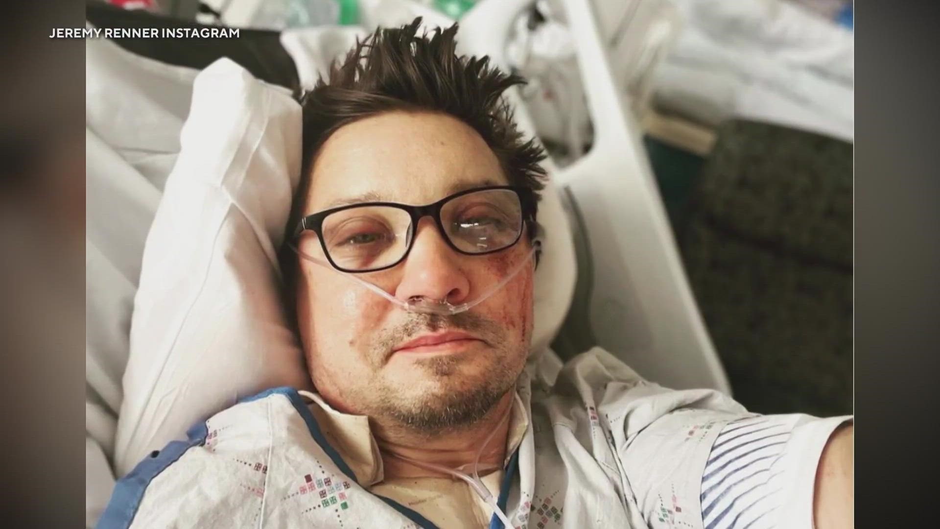 The 'Avengers' star posted on Instagram Sunday that he broke more than 30 bones in the snowplow accident on New Year's Day.