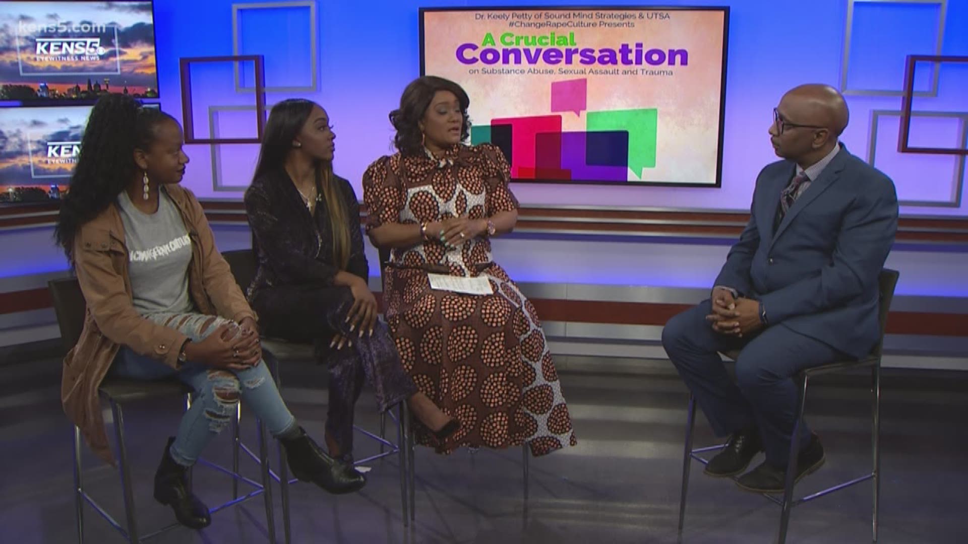 KENS 5 Marvin Hurst sits down with Faith Rodgers, the ex-girlfriend of R&B singer R. Kelly, to talk about an upcoming event, "A Crucial Conversation", where topics such as substance abuse, sexual assault, and trauma will be discussed.