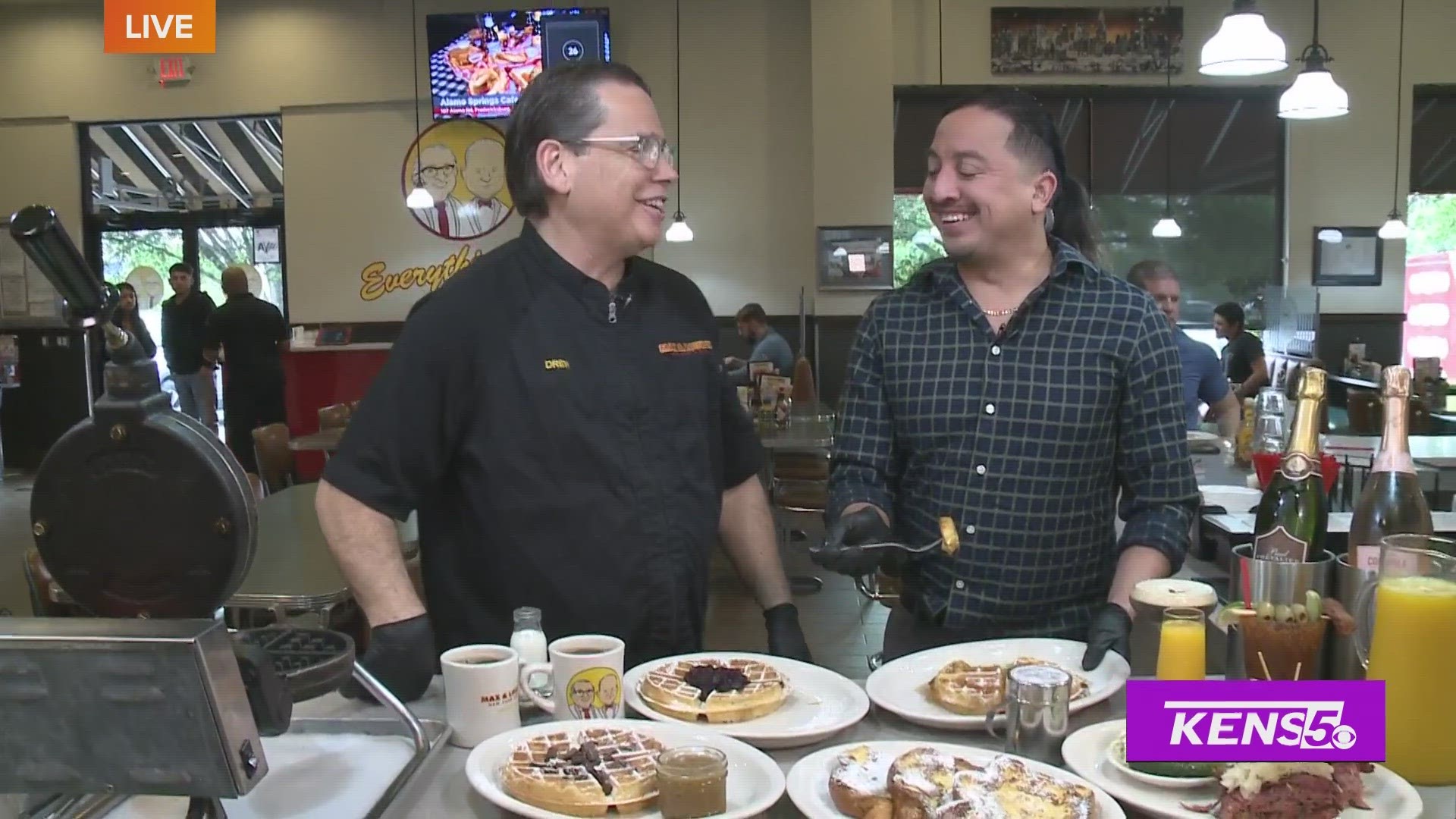 Photojournalist Justin Calderon heads to Max & Louie's NY Diner for International Waffle Day.