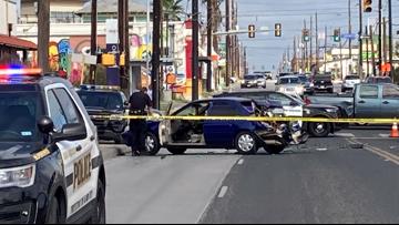 Driver hits car, keeps going, then gets out before crashing again; he died at the scene, police said