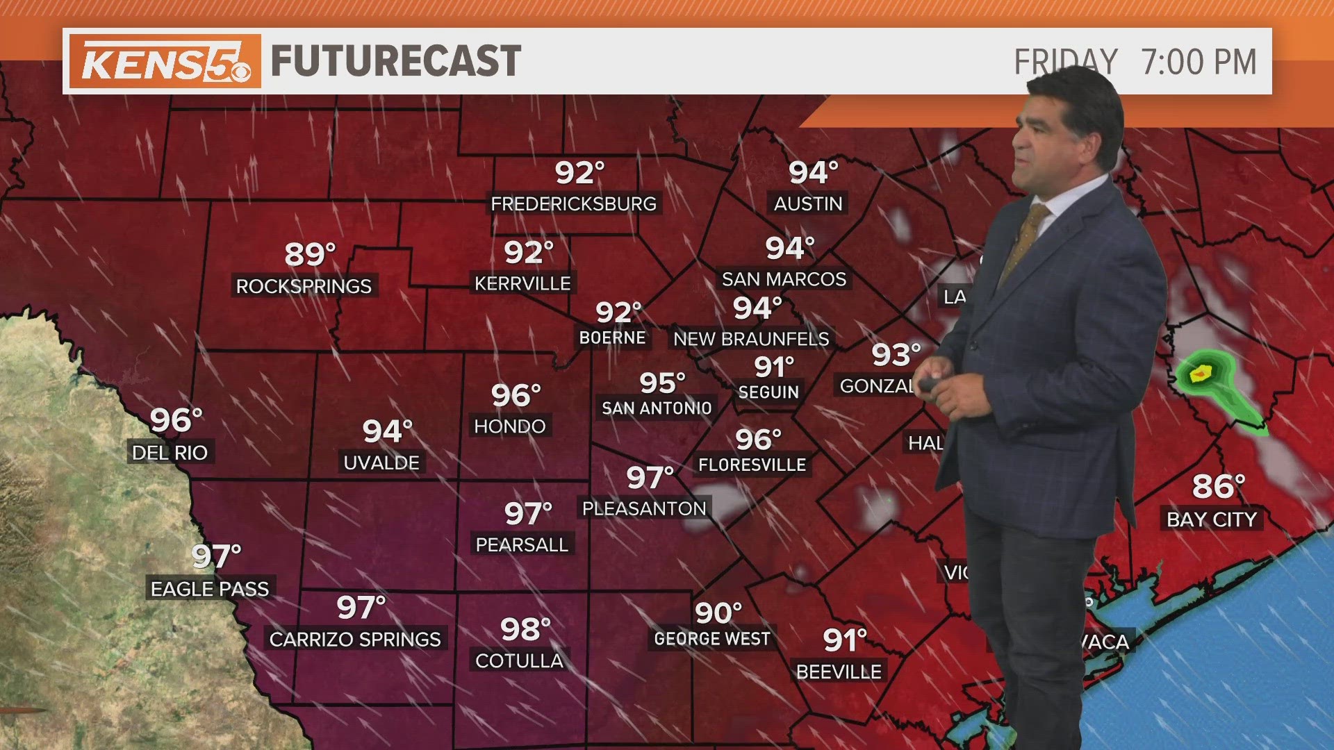 Temps stay in the 90s for the rest of the week.