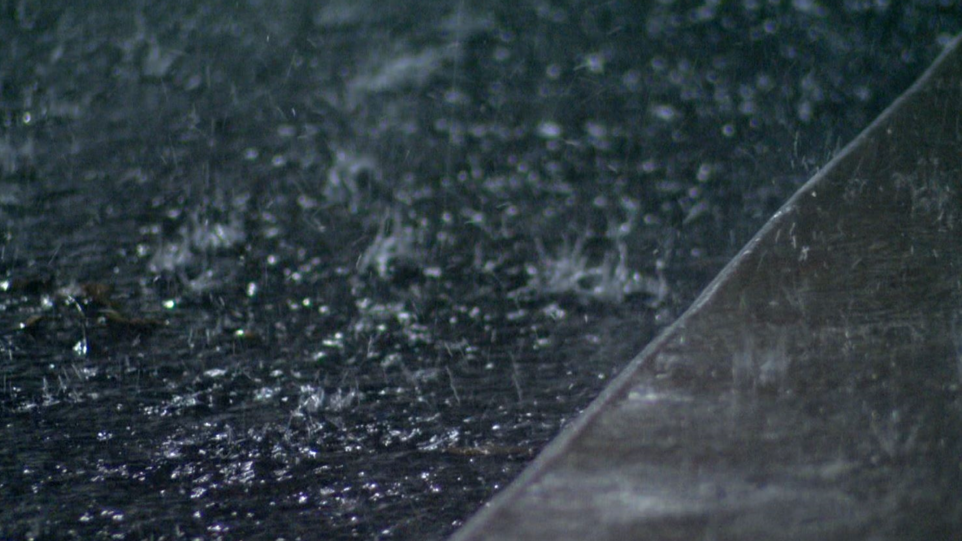 Viewer video shows heavy rain dousing the River Walk area in San Antonio, Texas.