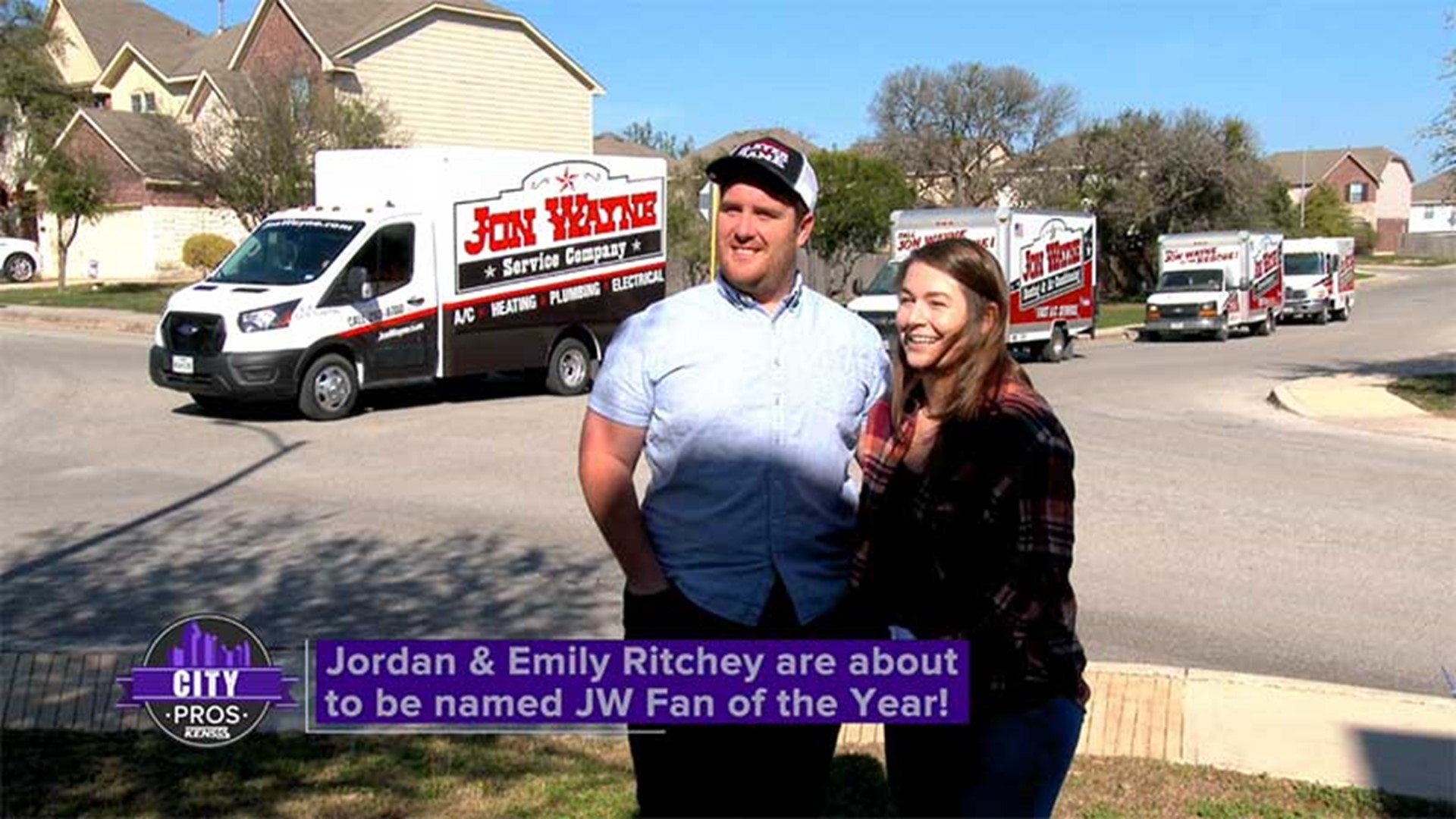 The couple won a $10,000 home makeover from Jon Wayne!
