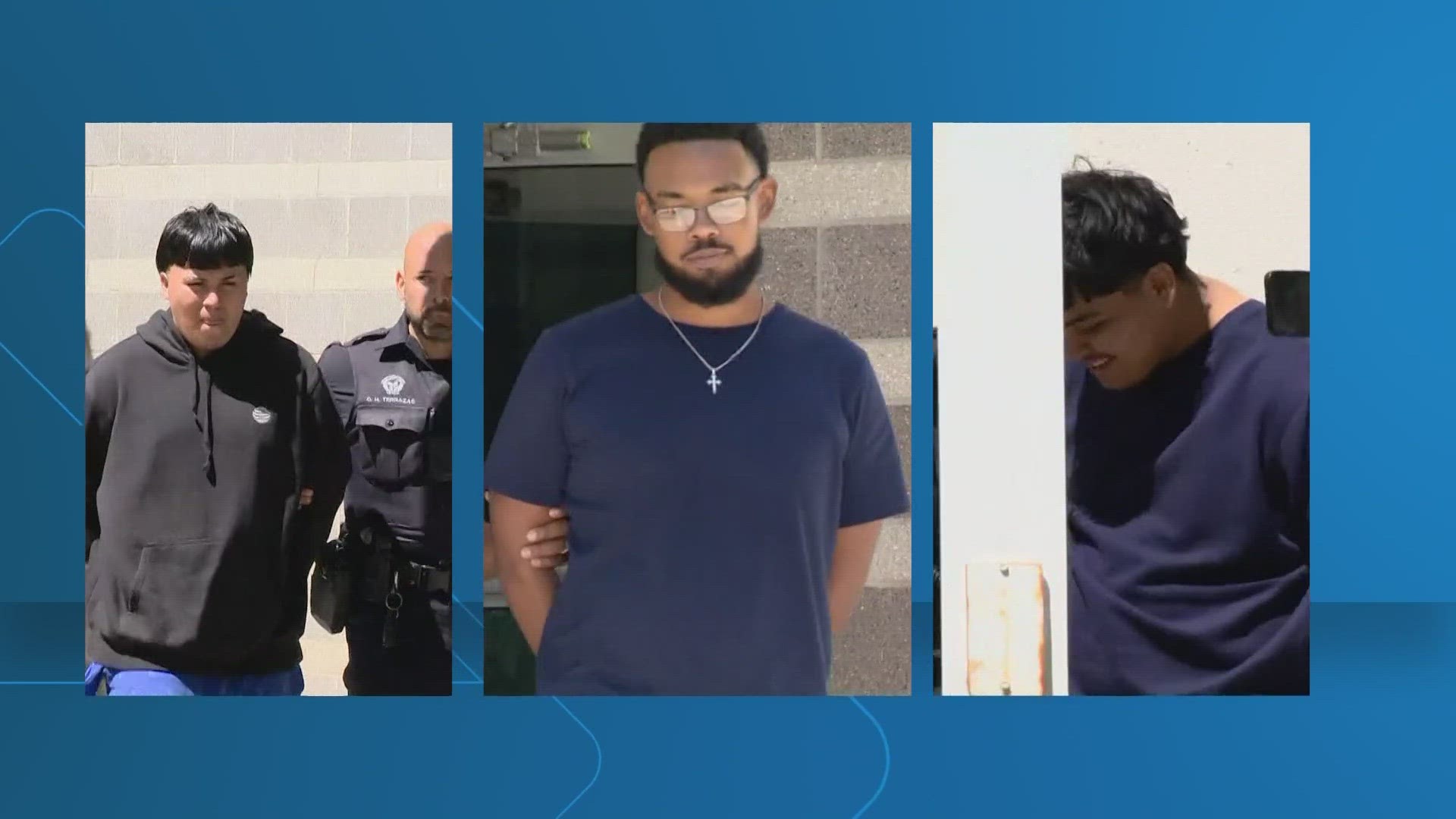 Three suspects face multiple charges after they held a woman at gunpoint with a rifle as she was filling up gas at a Boerne QuikTrip.