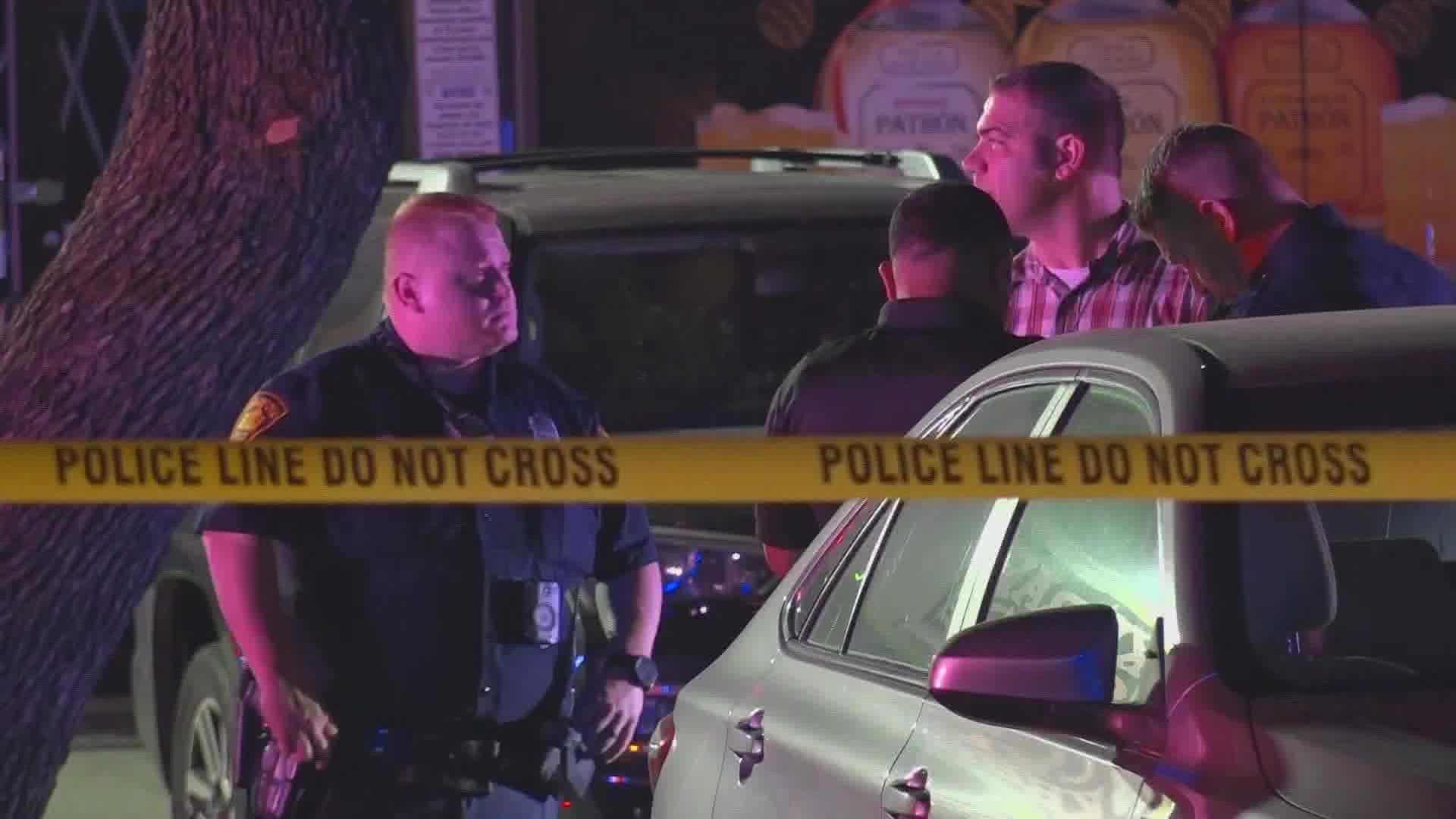 Officials say two men pulled up to the bar when they were stabbed and knocked out.