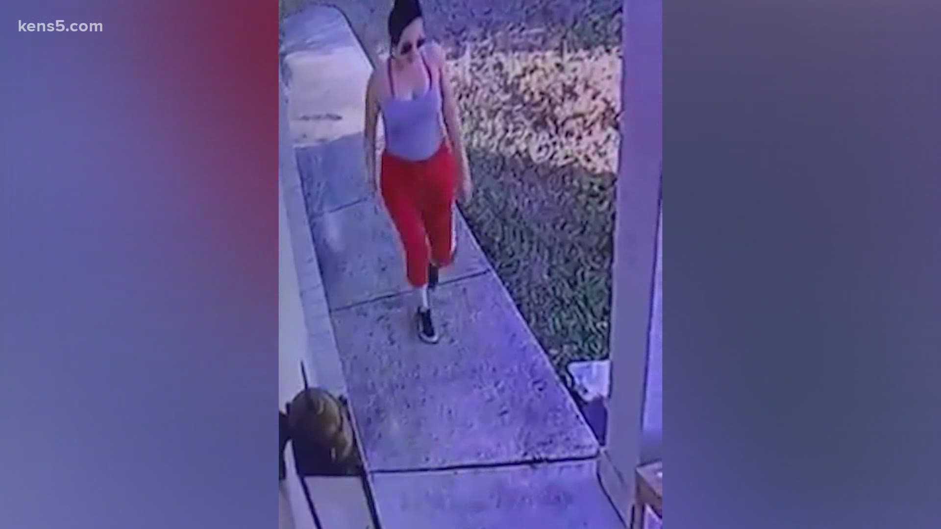 Authorities say the woman caught on surveillance video can be seen stealing a package off a home's porch in October.