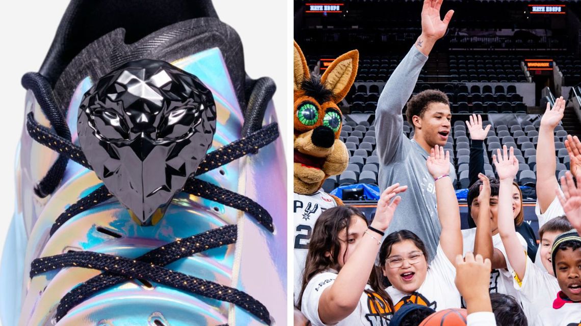 Check out Wembanyama's spacey NBA All-Star edition sneakers; Carter Bryant participates in Spurs Math Hoops