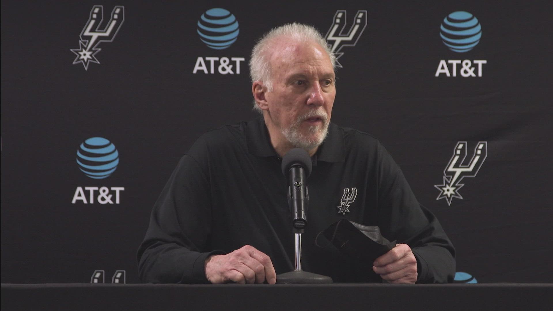 Popovich said the Spurs dug themselves a hole by giving up 39 points in the first quarter, and said Dejounte Murray was amazing in the loss.