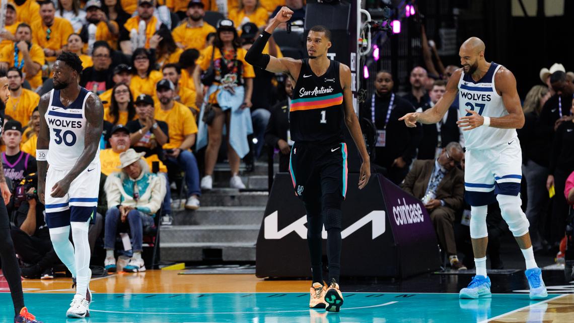Despite Wemby's record-breaking night Monday, the Spurs barely fell short against the Wolves in Game 1 after Julian Champagnie missed a potential game-winning shot.