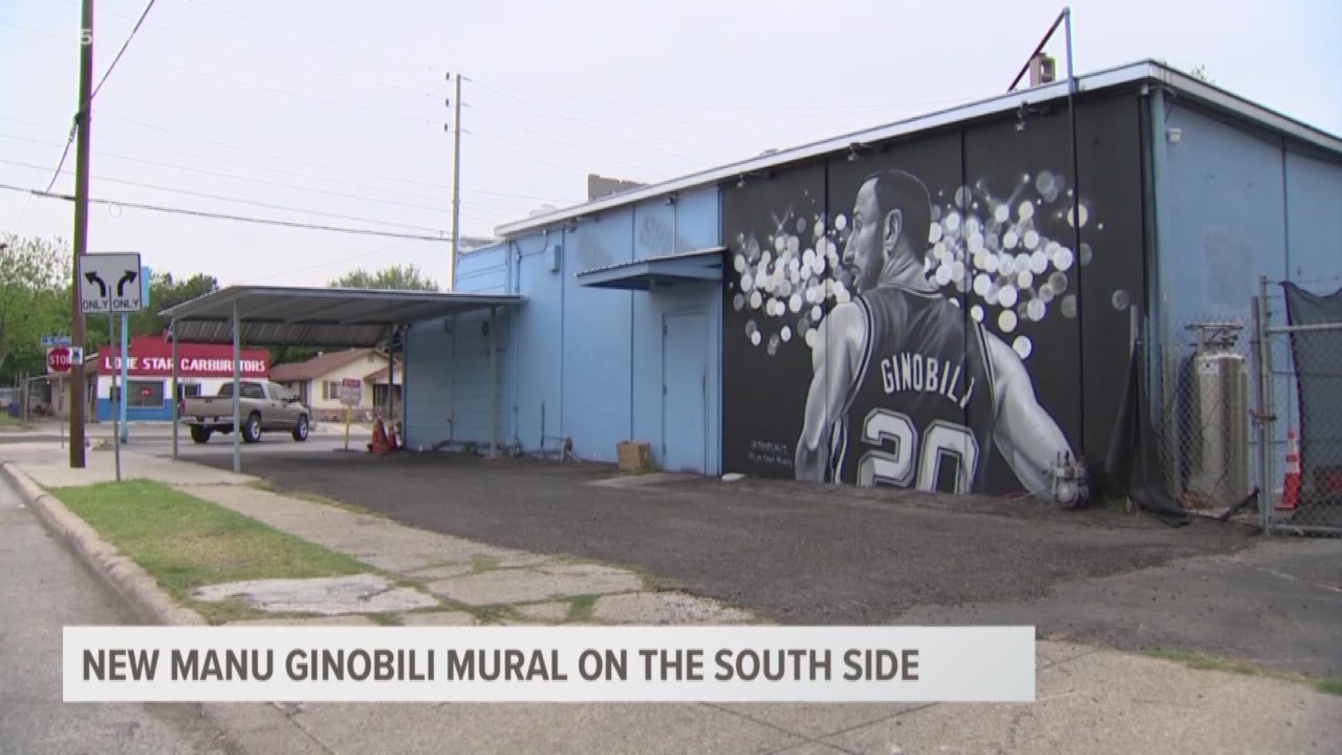 A Spurs Manu Ginobili mural was unveiled at Rudy's Seafood restaurant on the south side.