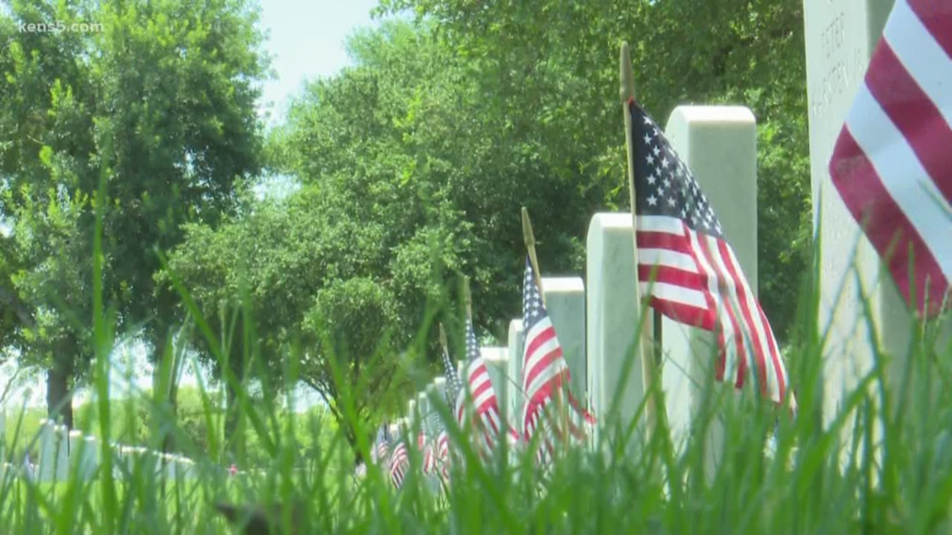 Hundreds braved hot Memorial Day weather to honor fallen soldiers at Fort Sam Houston National Cemetery.